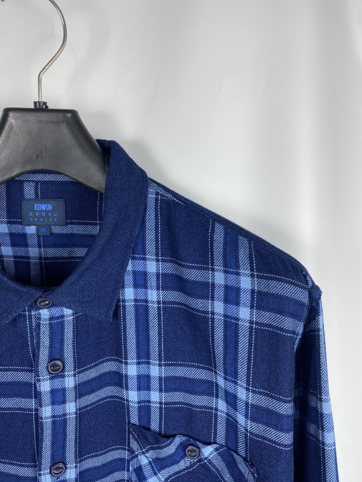 Edwin Edwin Merge Indigo Shirt Plaid Button Up Men size XL Size US XL / EU 56 / 4 - 2 Thumbnail