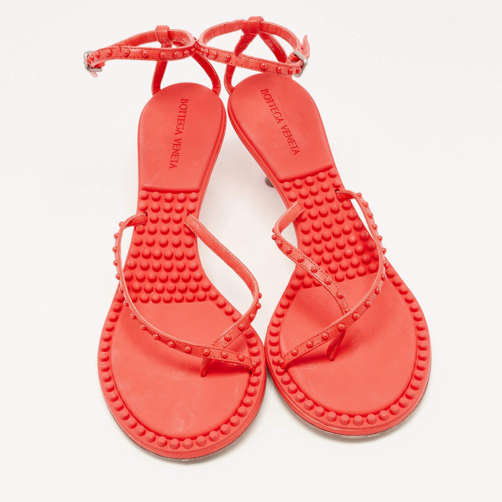 Bottega Veneta o1y0725 Ankle Strap Sandals in Coral Size US 6 / IT 36 - 3 Thumbnail