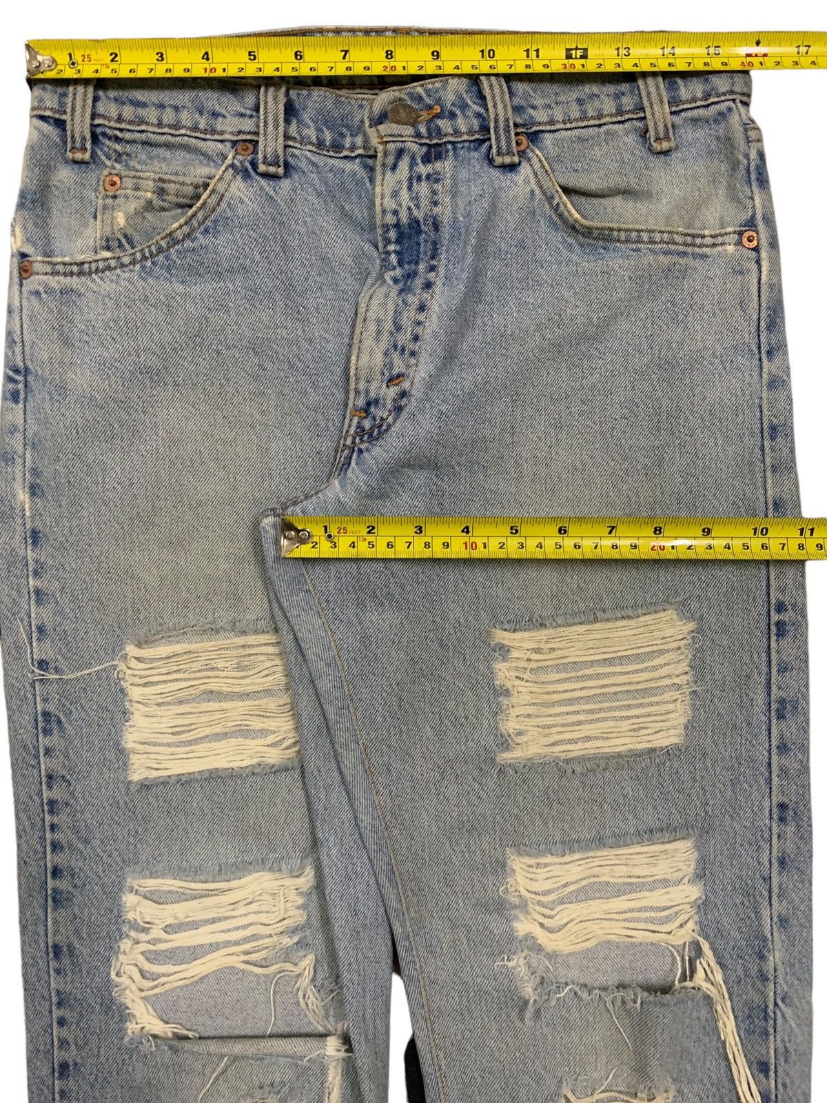 Levi's Vintage 80s Levis 550 Orange Tab Rusty Wash Distressed Jeans Size US 31 - 16 Thumbnail