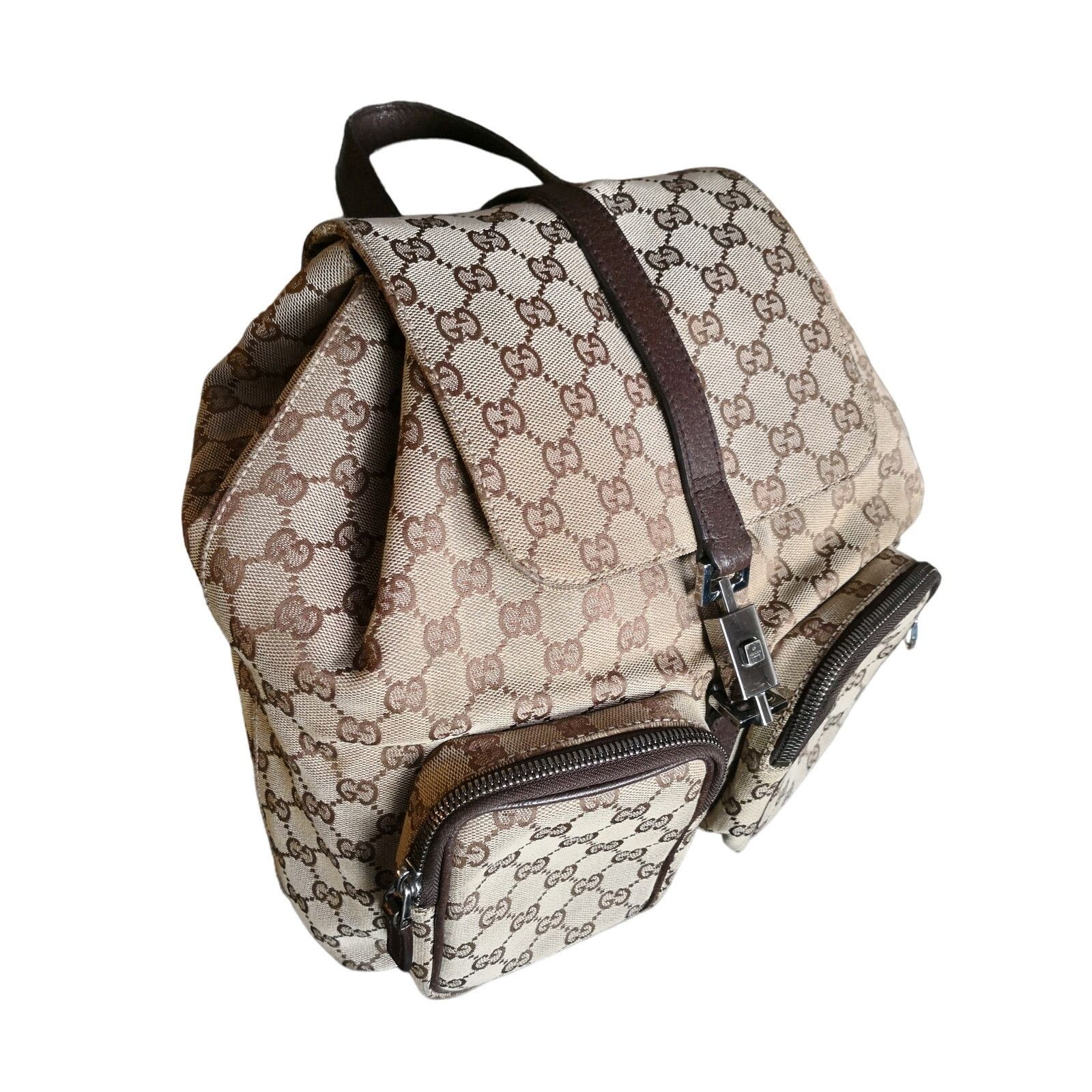 Gucci Authentic Gucci GG Jackie Canvas Backpack Excellent Shape Size ONE SIZE - 2 Thumbnail