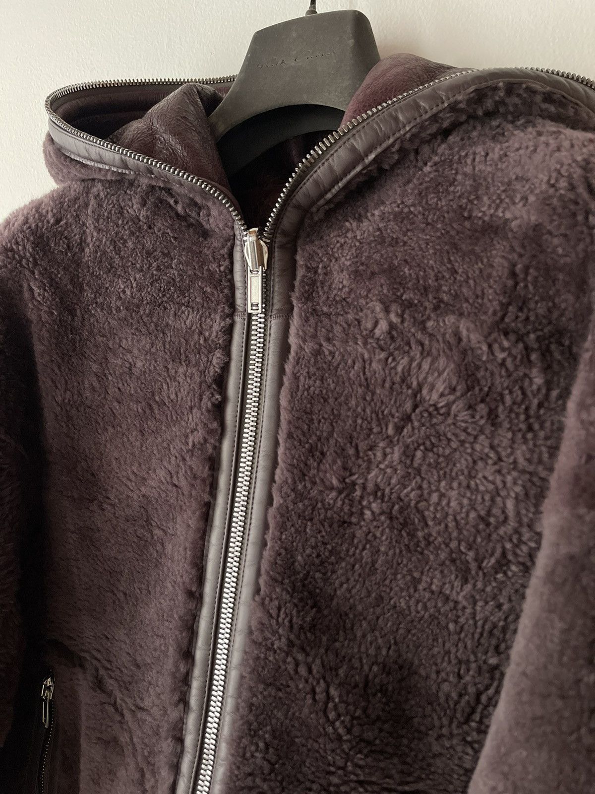 Rick Owens FW23 Luxor Reversible Shearling Sealed Jacket Amethyst Size US M / EU 48-50 / 2 - 7 Thumbnail