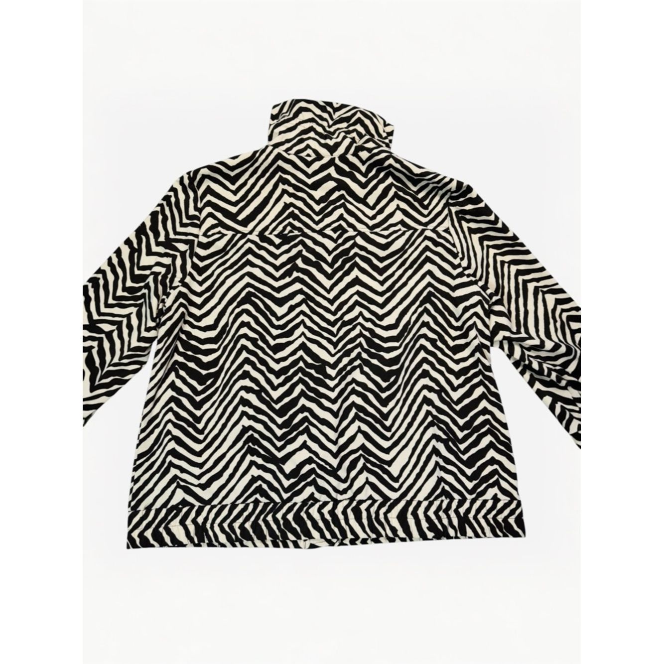 Chicos Chico's Zenergy Brown and White Zebra-Print 3/4 Sleeve Jack Size L / US 10 / IT 46 - 5 Thumbnail
