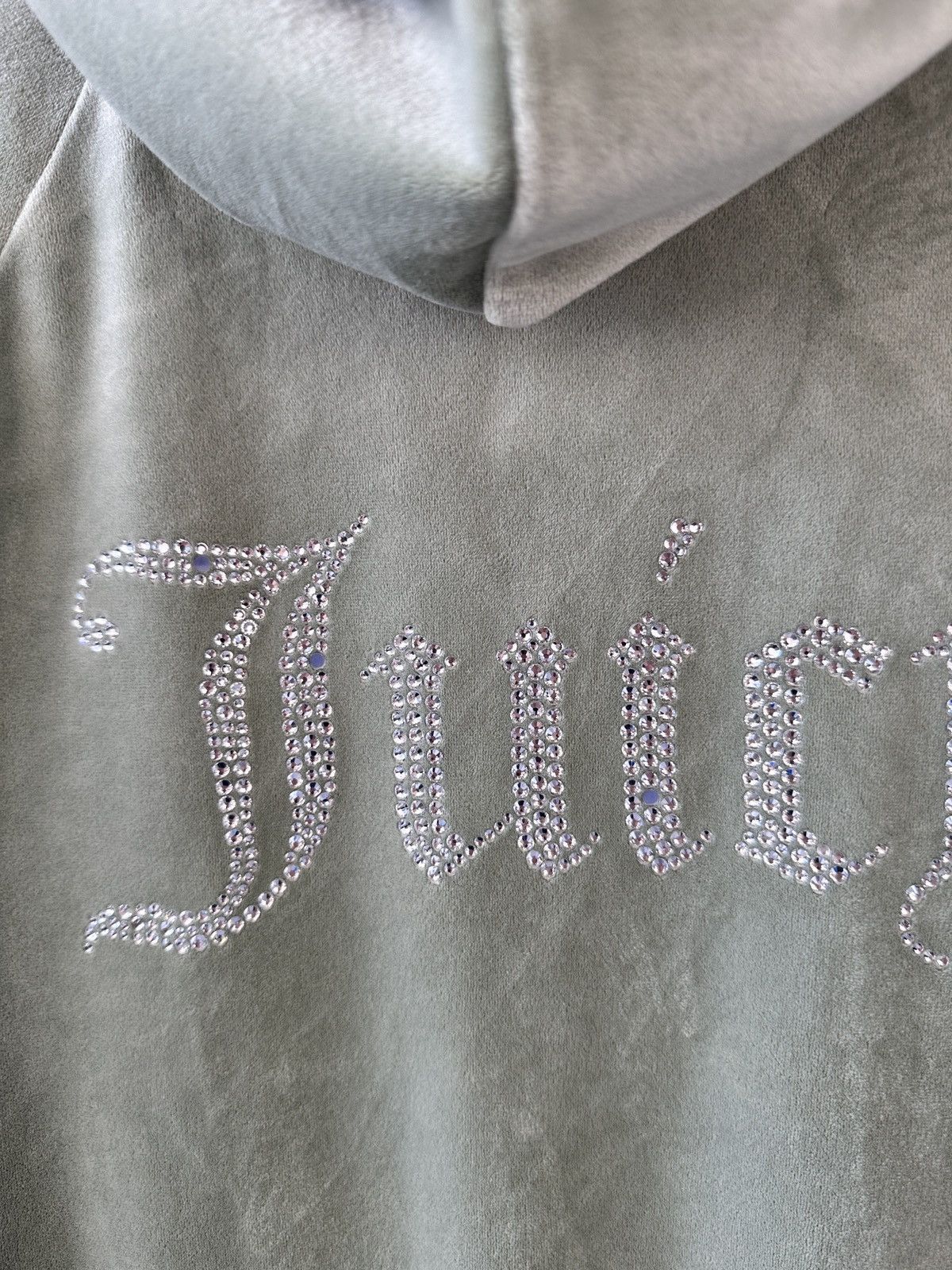 Juicy Couture Juicy Couture Velour Hoodie XL Rhinestone Spellout Back Y2K Size XL / US 12-14 / IT 48-50 - 12 Thumbnail
