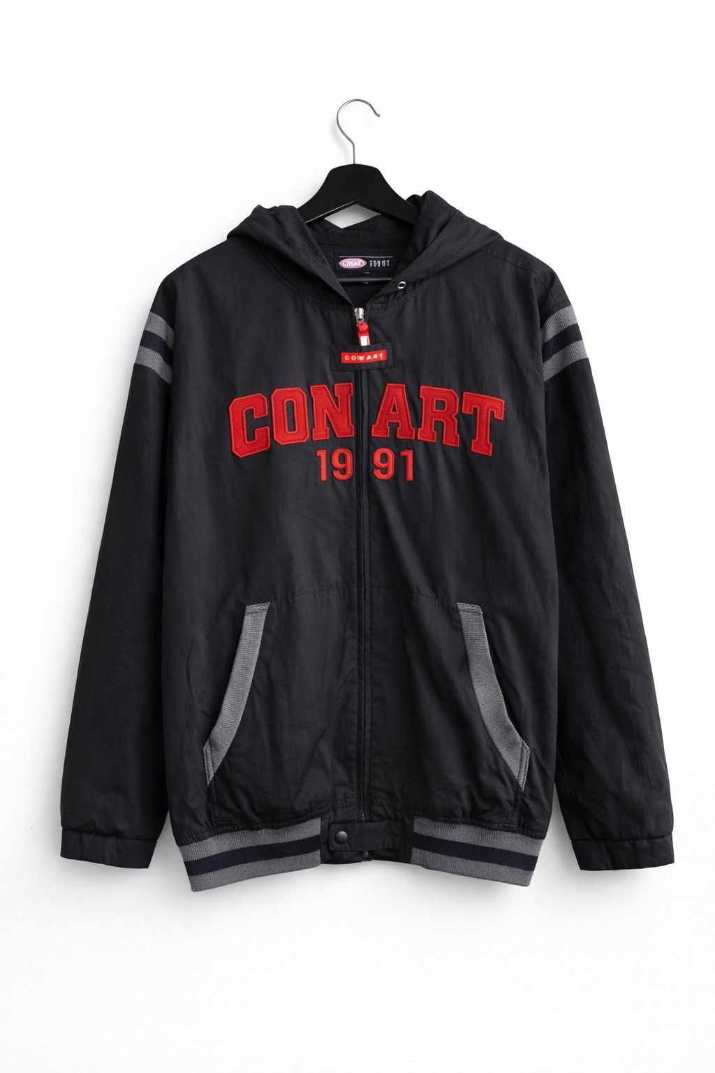 Vintage Vintage CONART 1991 Hooded Jacket – Black Hip Hop Streetwear Size US M / EU 48-50 / 2 - 1 Thumbnail
