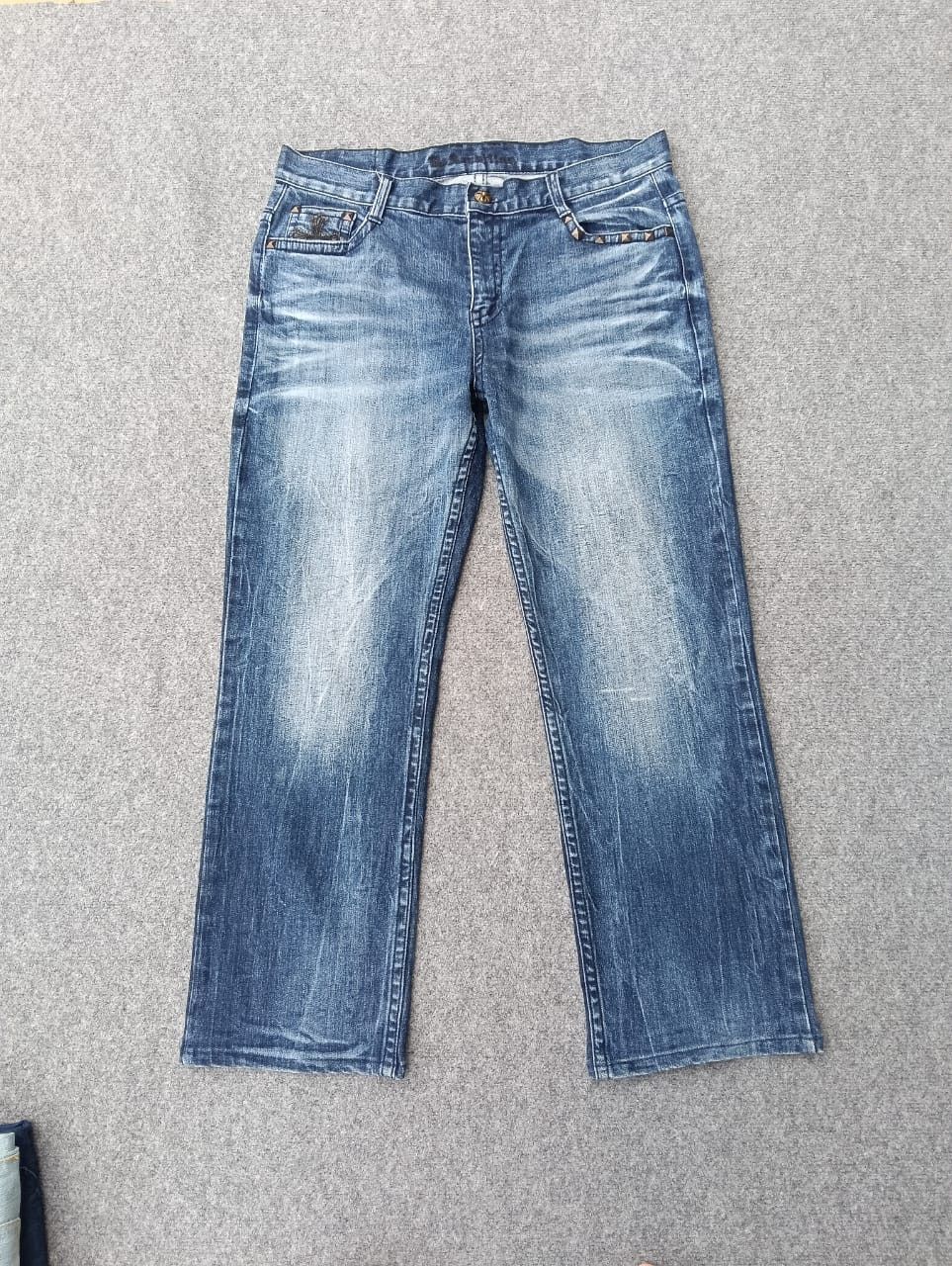 Affliction Be Ambition Japanese Denim Jeans Chrome Hearts Style Button. Size US 35 - 3 Thumbnail