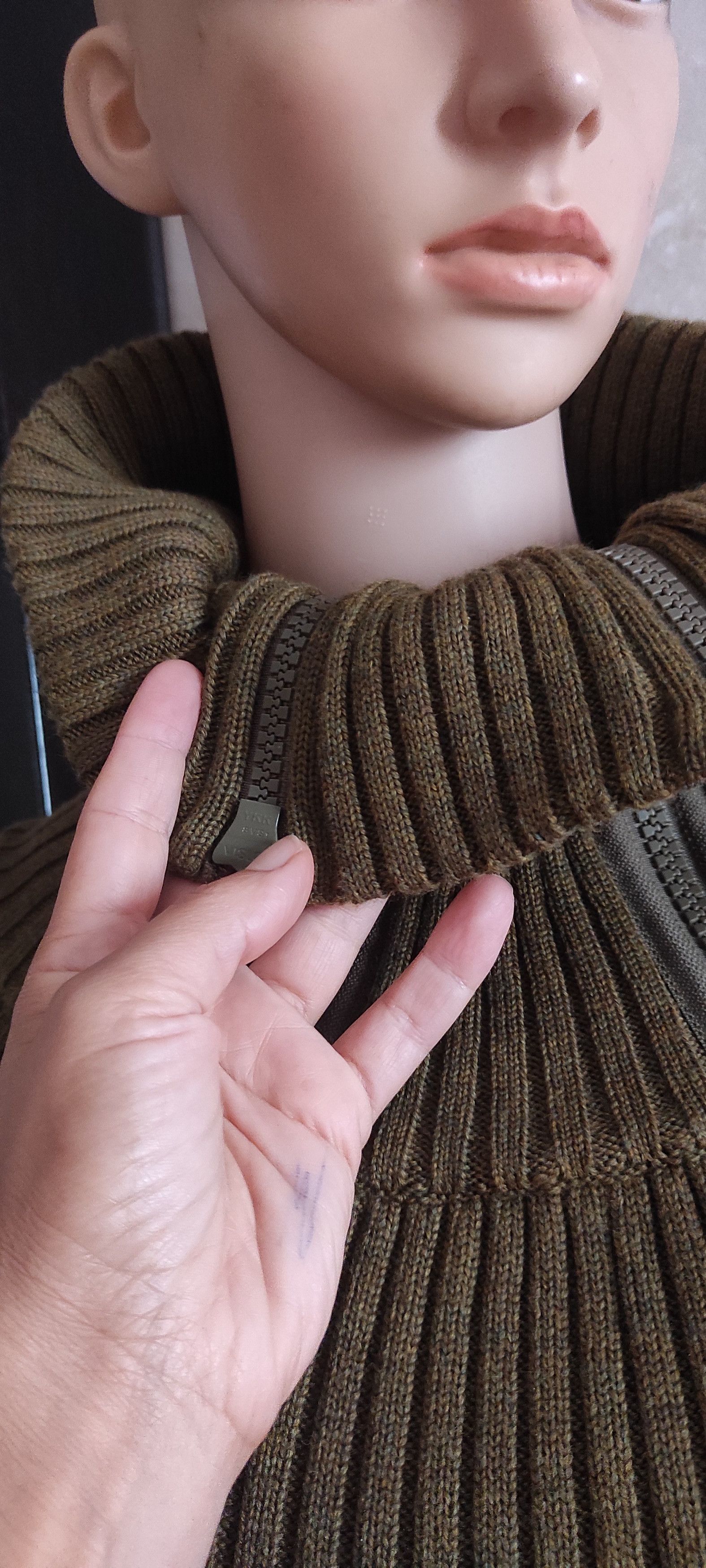 Other KYUSO Joke & Egidio Virgin Wool Sweater Bouble Zipper Green Size M / US 6-8 / IT 42-44 - 8 Thumbnail