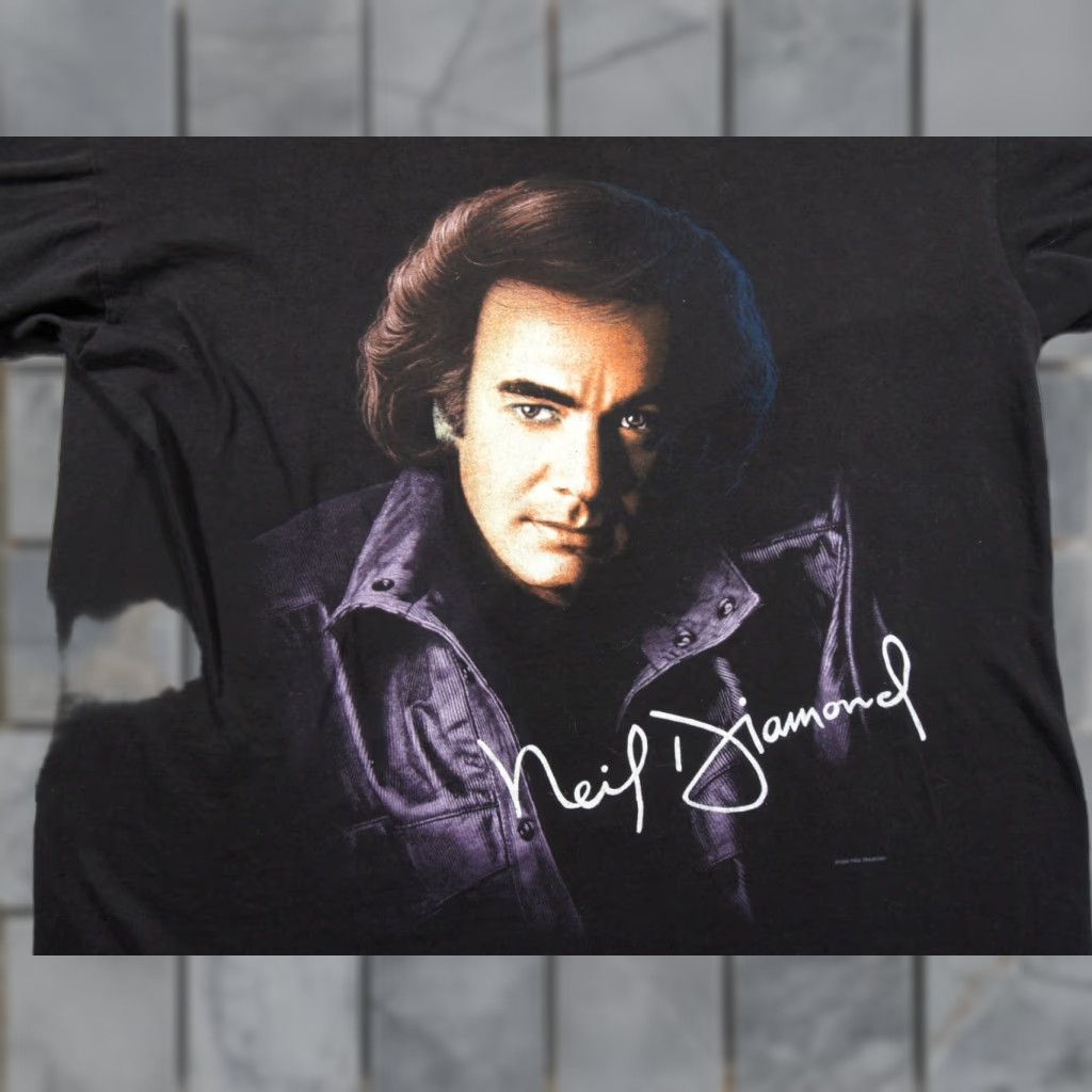 Vintage Vintage Neil Diamond Shirt Mens Large Black 90s Band Tee 1996 Tour Concert Adult Size US L / EU 52-54 / 3 - 1 Thumbnail