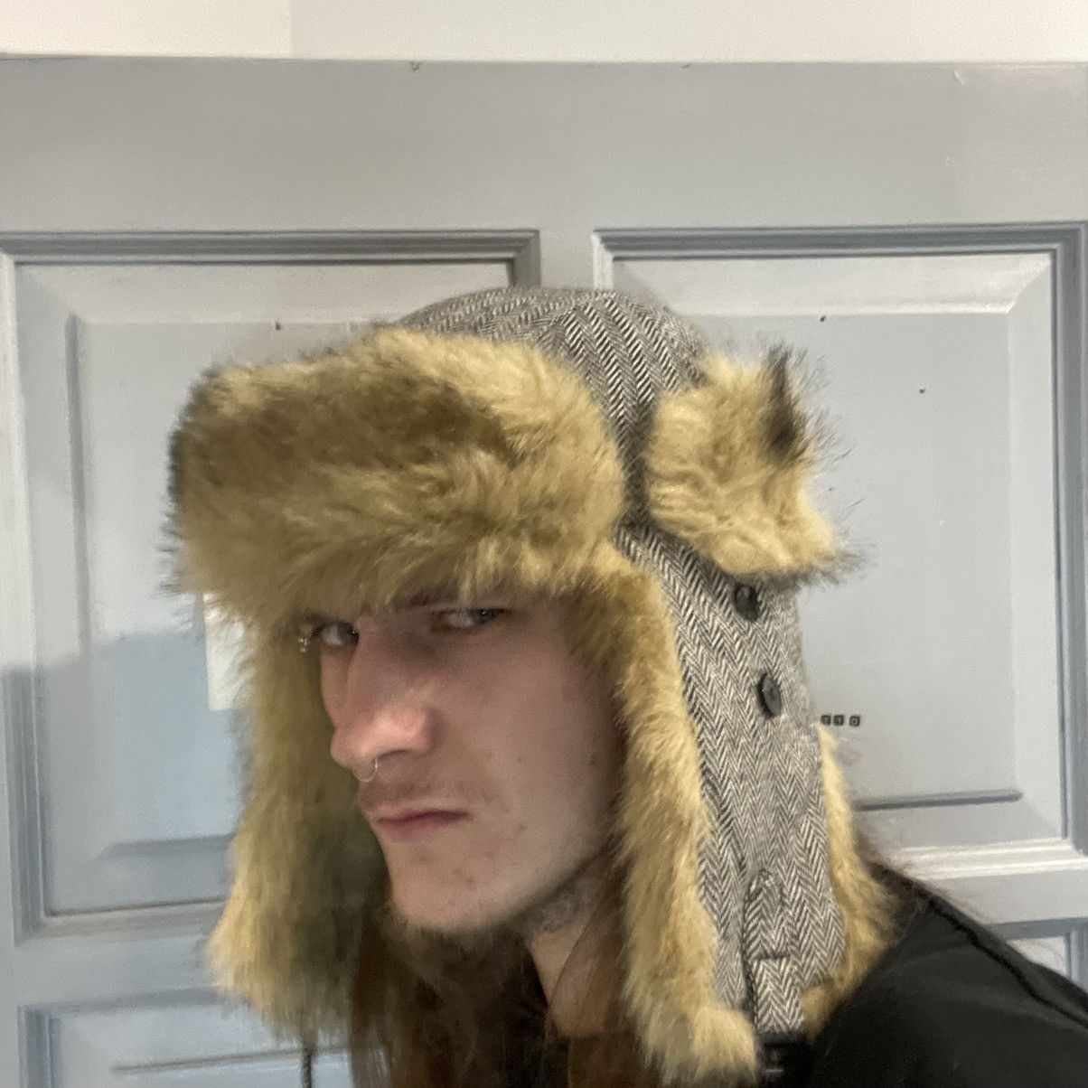 Vintage Vintage Hat Ushanka Mohair Fuzzy Y2K Cap Size ONE SIZE - 1 Thumbnail