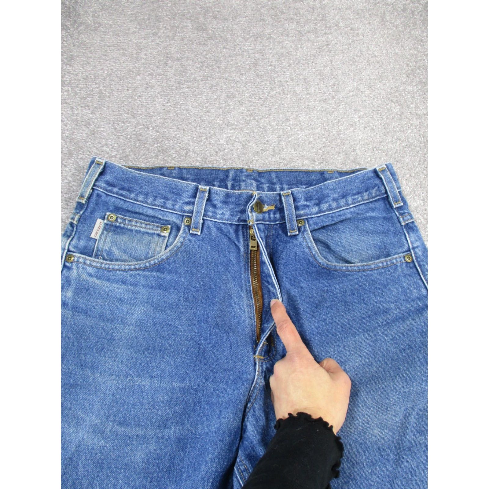Carhartt Carhartt Jeans Mens 32 Medium Wash Denim Relaxed Fit 32X27 Size US 32 / EU 48 - 3 Thumbnail