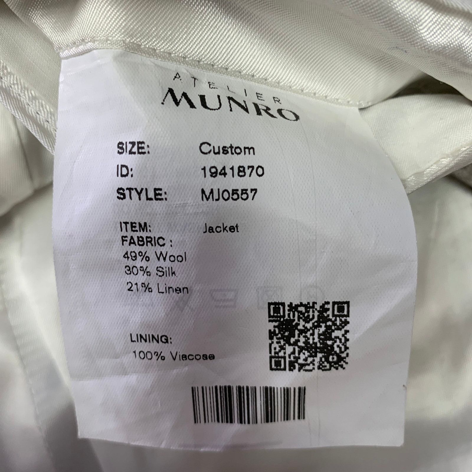 Other ATELIER MUNRO 38 Beige Glen Check Notch Lapel Sport Coat Size 38R - 8 Thumbnail