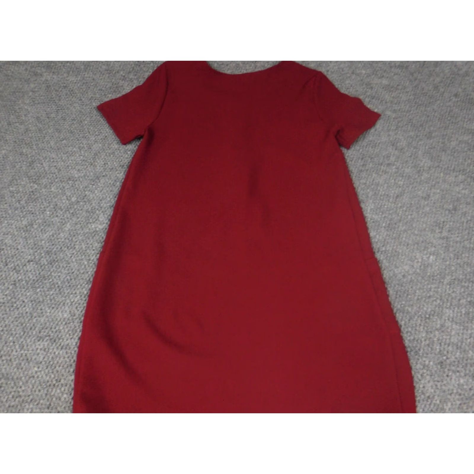Vintage Everly Dress A-Line Womens Medium Red Short Sleeve Pullover Pockets Knee Length Lined Raglan Accent Size M / US 6-8 / IT 42-44 - 7 Thumbnail