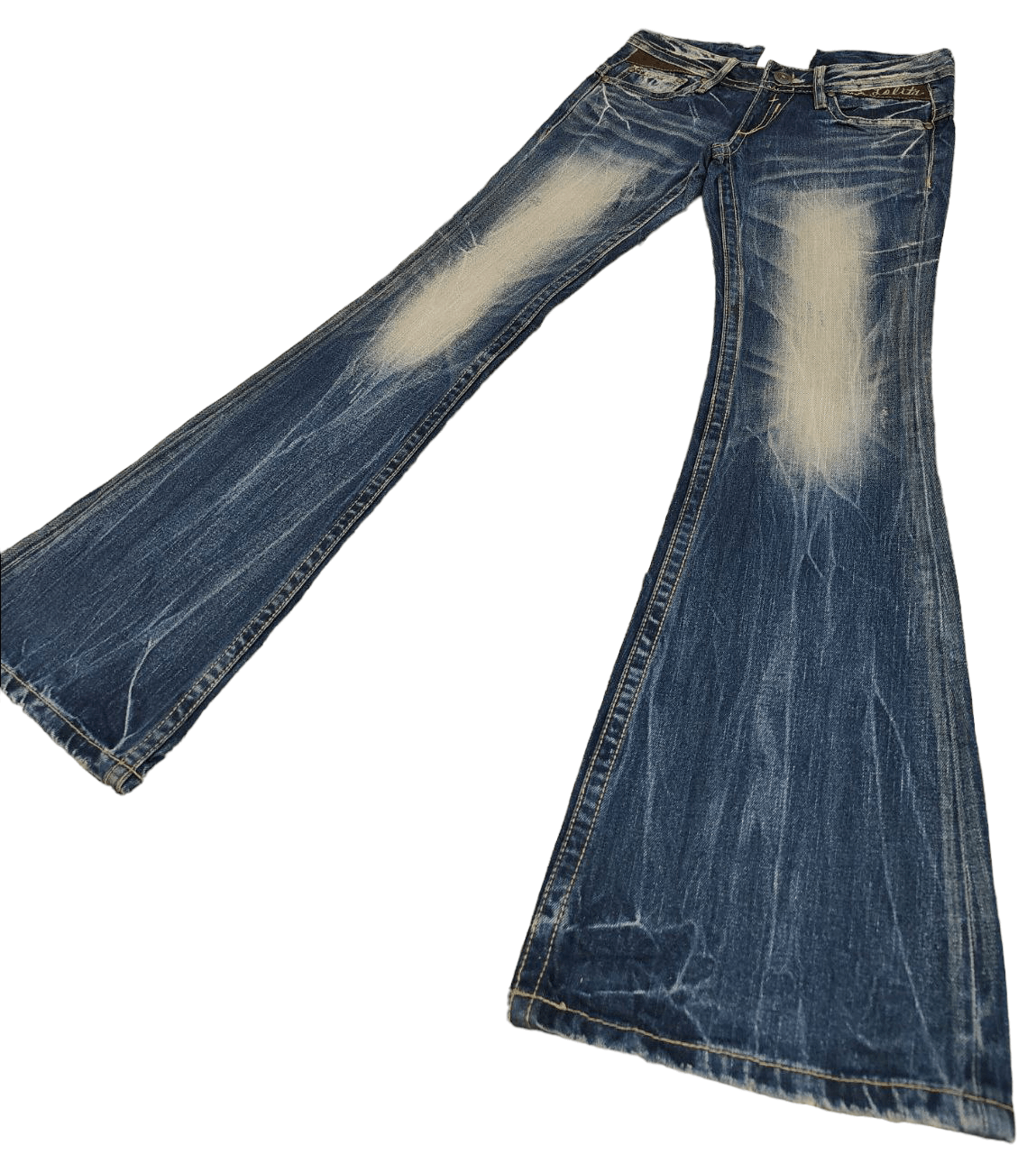 Japanese Brand Lolita Flare Low Rise Denim Size 31" - 2 Thumbnail