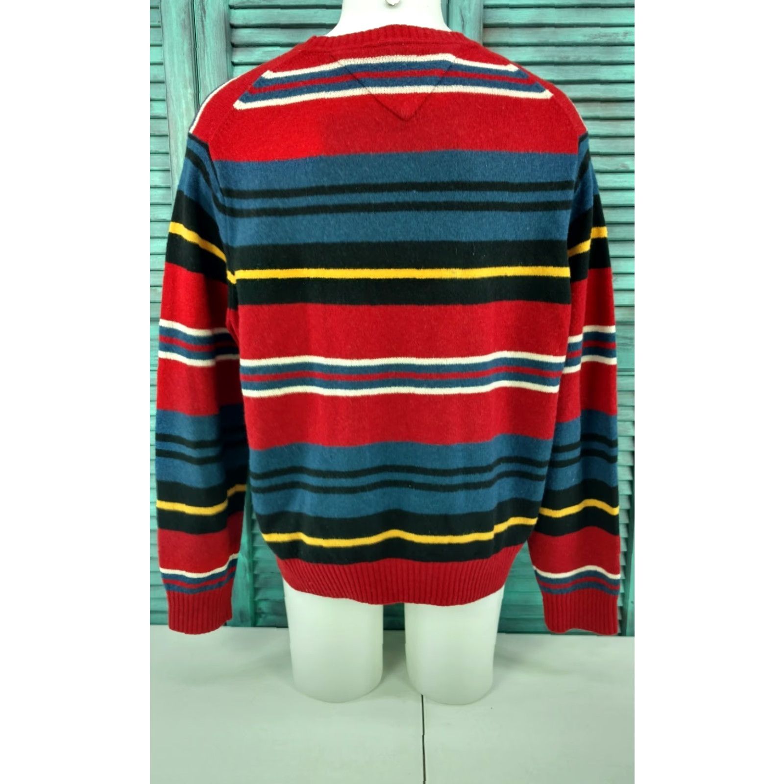 Tommy Hilfiger TOMMY HILFIGER Crewneck Sweater XL 100% Lambswool Multi-Color Flag LSlv Men’s Size US XL / EU 56 / 4 - 5 Thumbnail