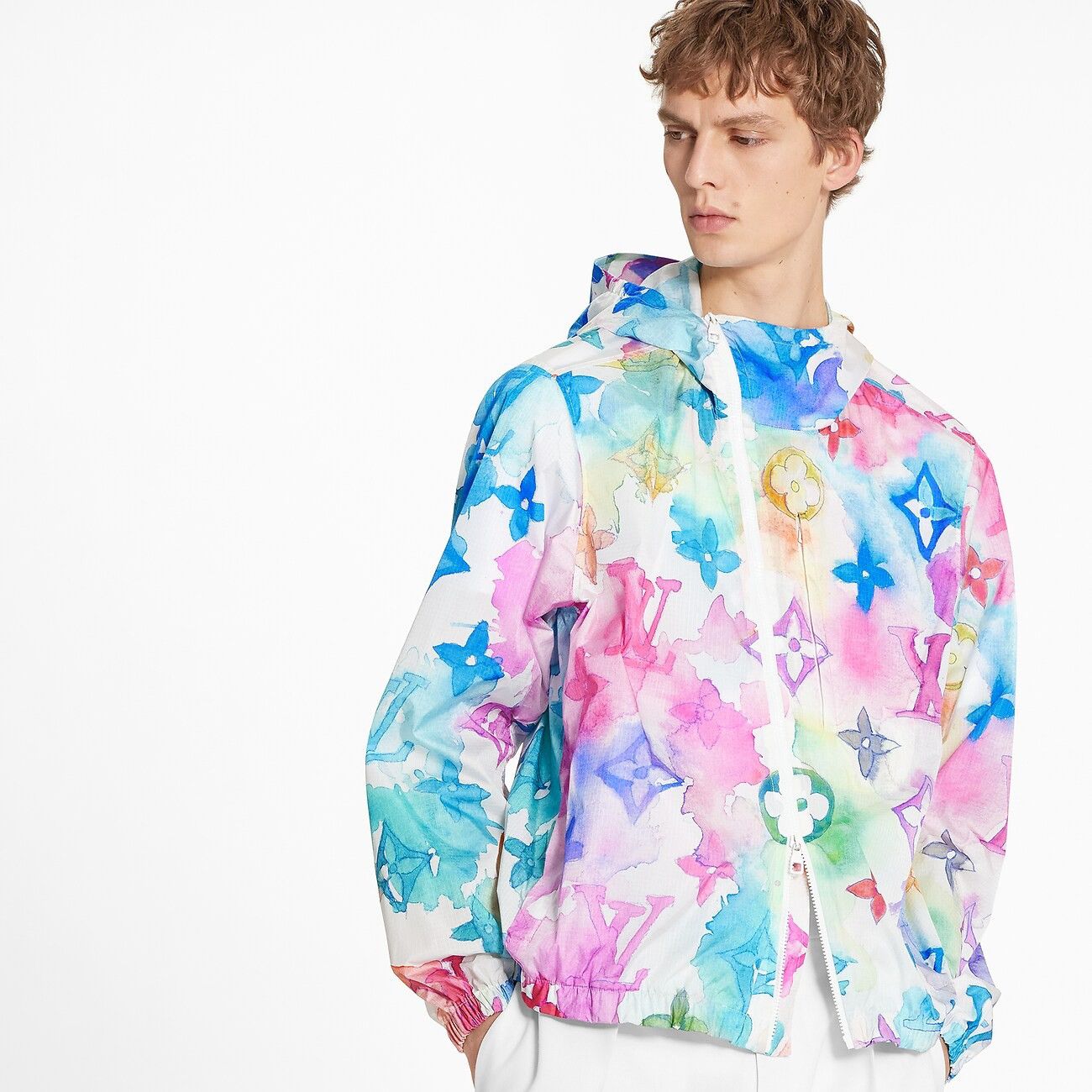 Louis Vuitton × Virgil Abloh Louis Vuitton Multicolor Watercolor Monogram Windbreaker Size US M / EU 48-50 / 2 - 6 Thumbnail