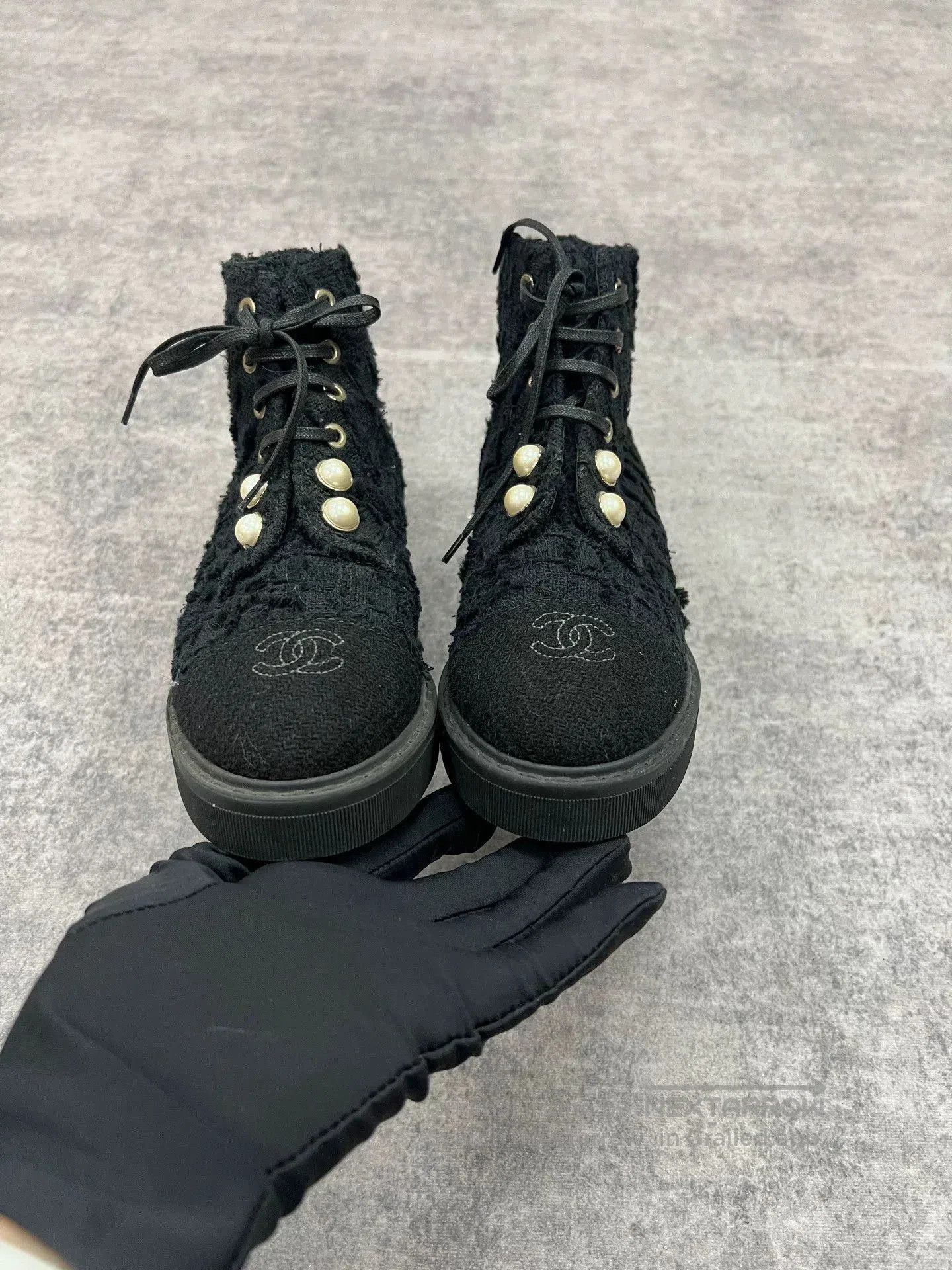 Chanel Chanel Pearl Wool Short Boots. Size US 4.5 / IT 34.5 - 4 Thumbnail