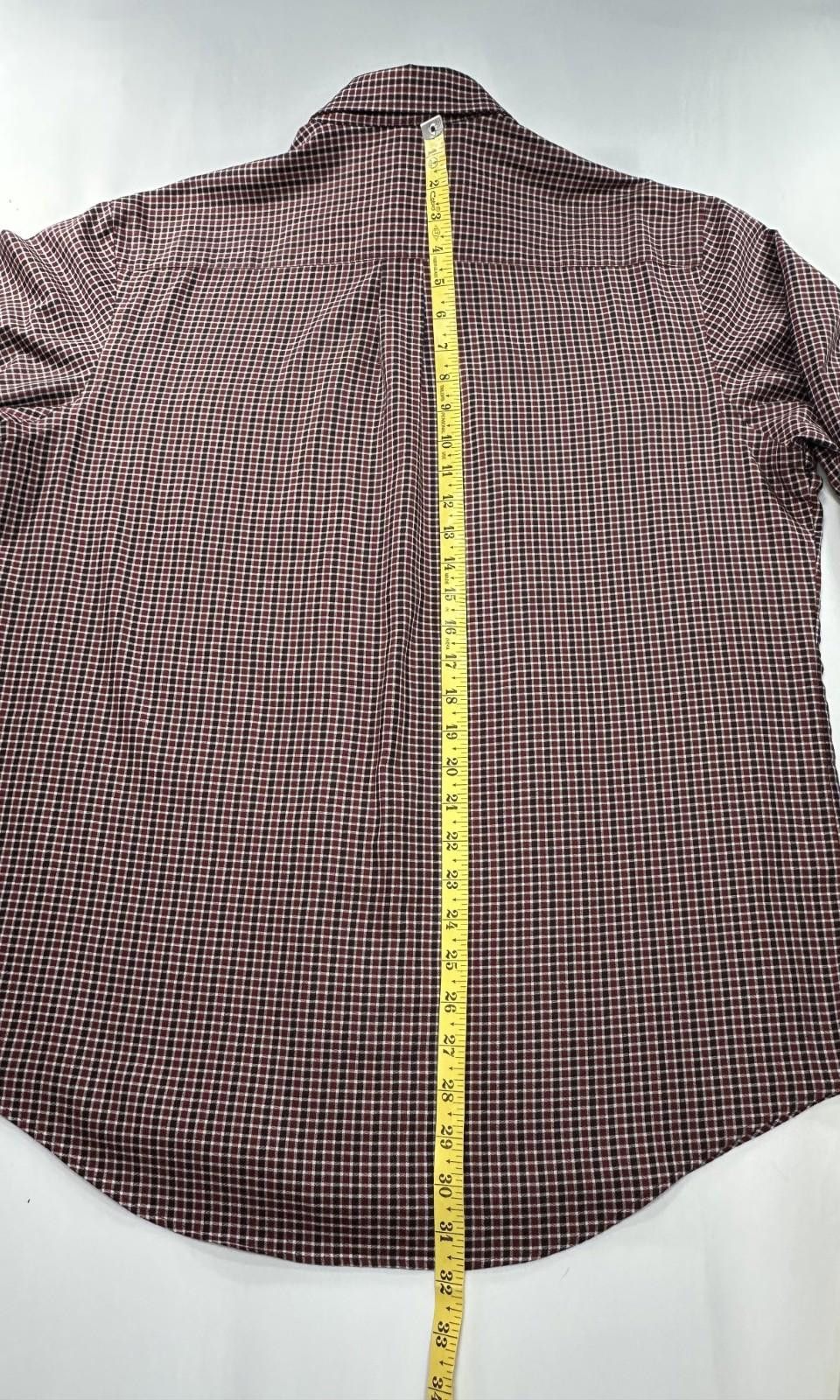 Van Heusen Van Heusen Plaid Check Flex Button Up Red Mens L 16-16.5 Size US L / EU 52-54 / 3 - 6 Thumbnail