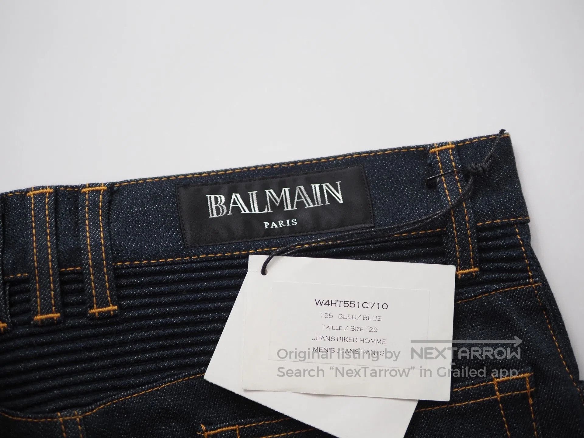 Balmain balmain dark blue knee panel denim pants. Size US 29 - 5 Thumbnail