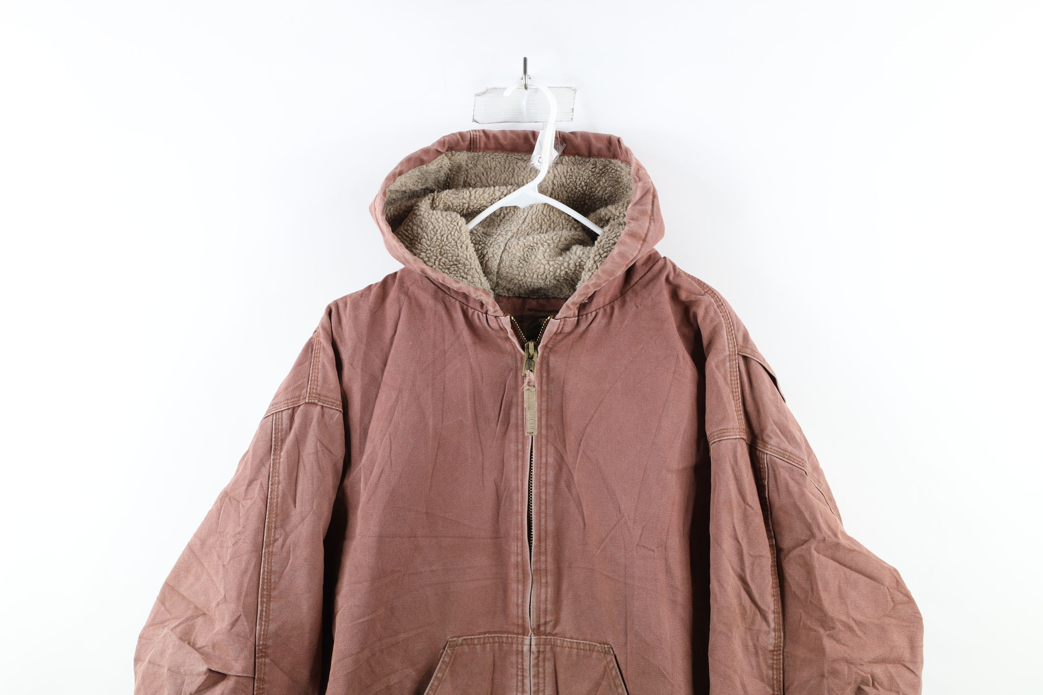 Vintage Vintage Streetwear Lined Hooded Canvas Work Jacket Brown Size US XXL / EU 58 / 5 - 2 Thumbnail