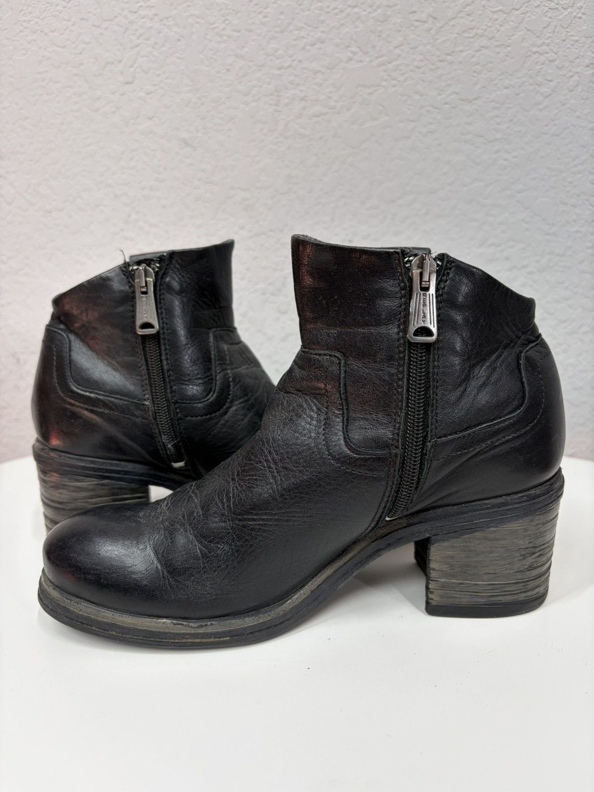 If Six Was Nine Vintage Italian AS 98 Rick Owens Style Leather Biker Boots Size US 7 / IT 37 - 10 Thumbnail