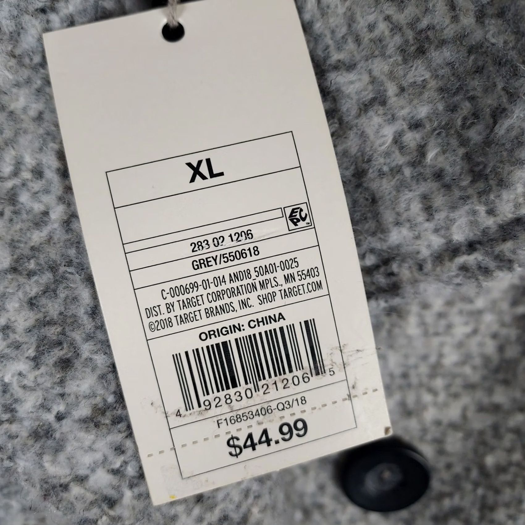 Vintage A New Day Womens Jacket Pea Coat Gray XL NWT Polyester Double Breasted Button - Casual Winter Fall Women Size XL / US 12-14 / IT 48-50 - 4 Thumbnail