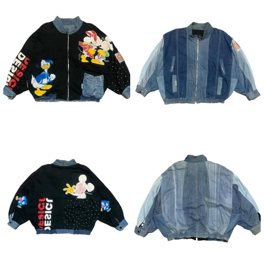 image of Denim Jacket x Desigual Vintage Desigual Disney Reversible Denim Baggy Jacket in Blue Denim (Size X