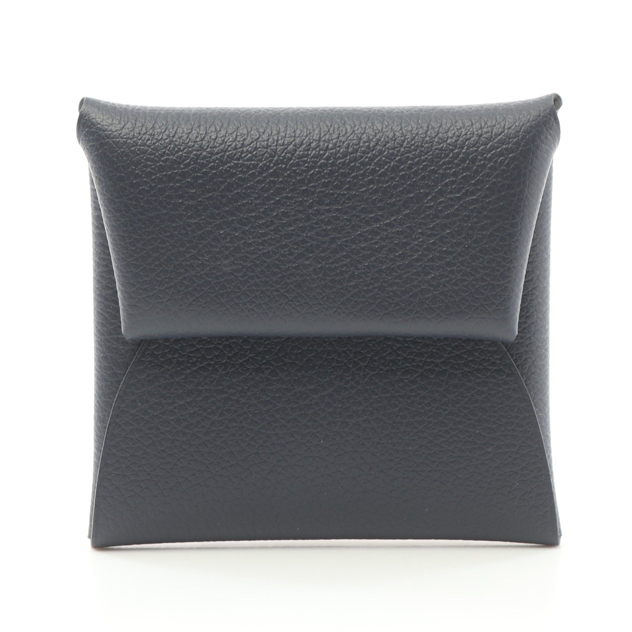 Hermes Bastia Bleu Nui Coin Purse Evercolor Navy Silver Hardware B Stamp