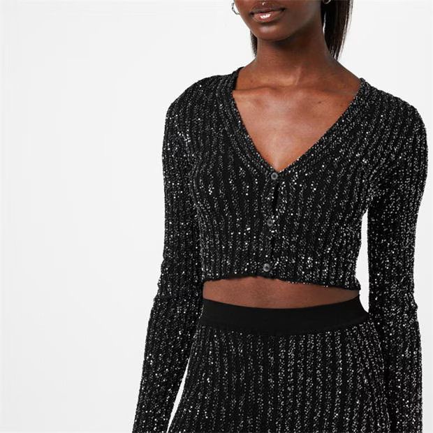 Missoni o1g2r1mq1124 Cardigan in Black & Silver Size M / US 6-8 / IT 42-44 - 3 Thumbnail