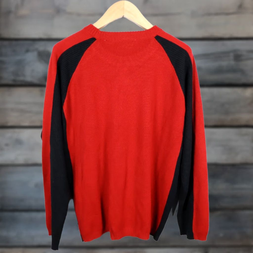 Obermeyer VINTAGE Obermeyer Wool Blend Sweater Men XL Red Black Striped Sleeve Knit Ski 90s Pullover Crew Neck Heavyweight Knit Dry Clean Only Size US XL / EU 56 / 4 - 1 Thumbnail