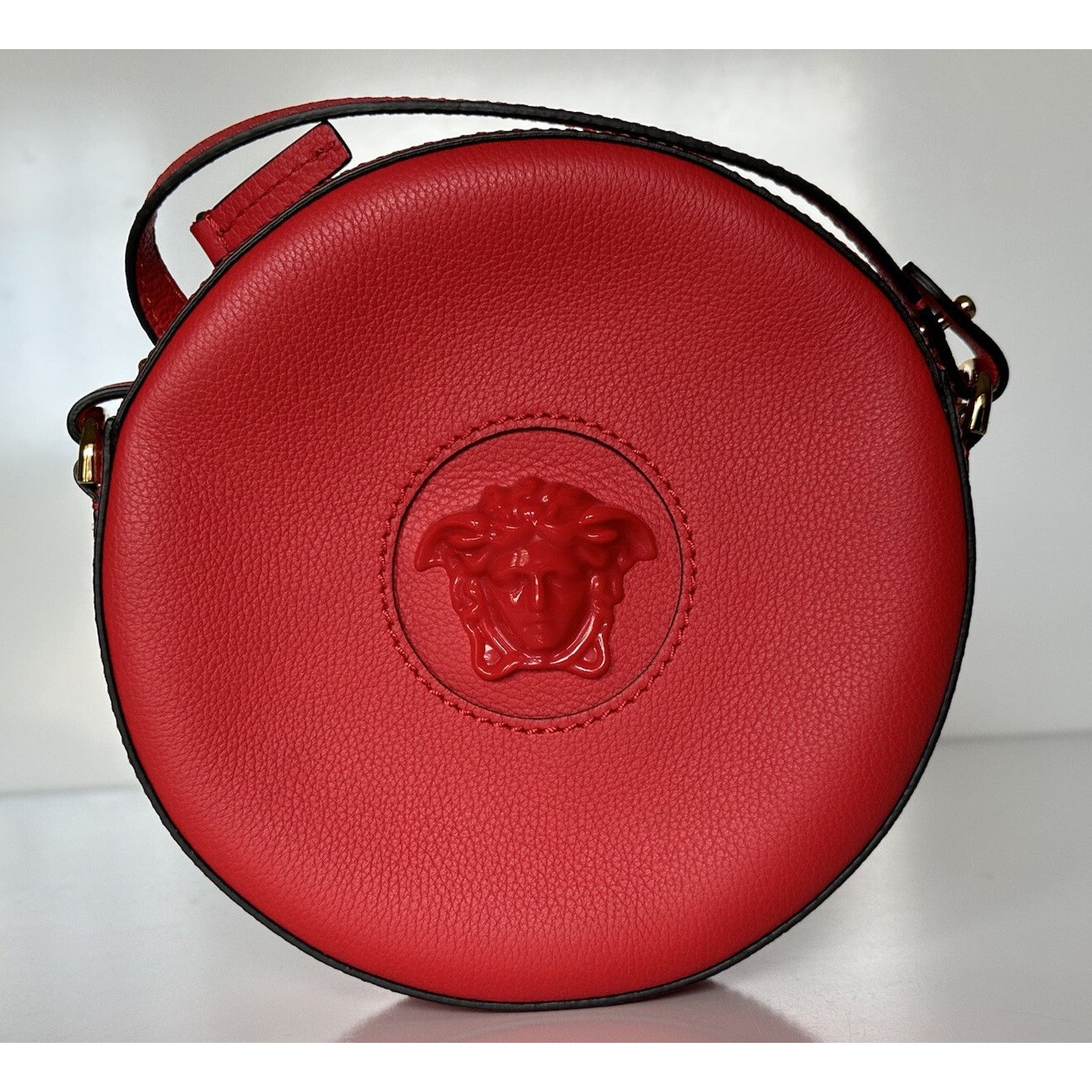 Versace Versace Medusa Head Leather Round Red Crossbody Bag DBFI050 Size ONE SIZE - 1 Thumbnail