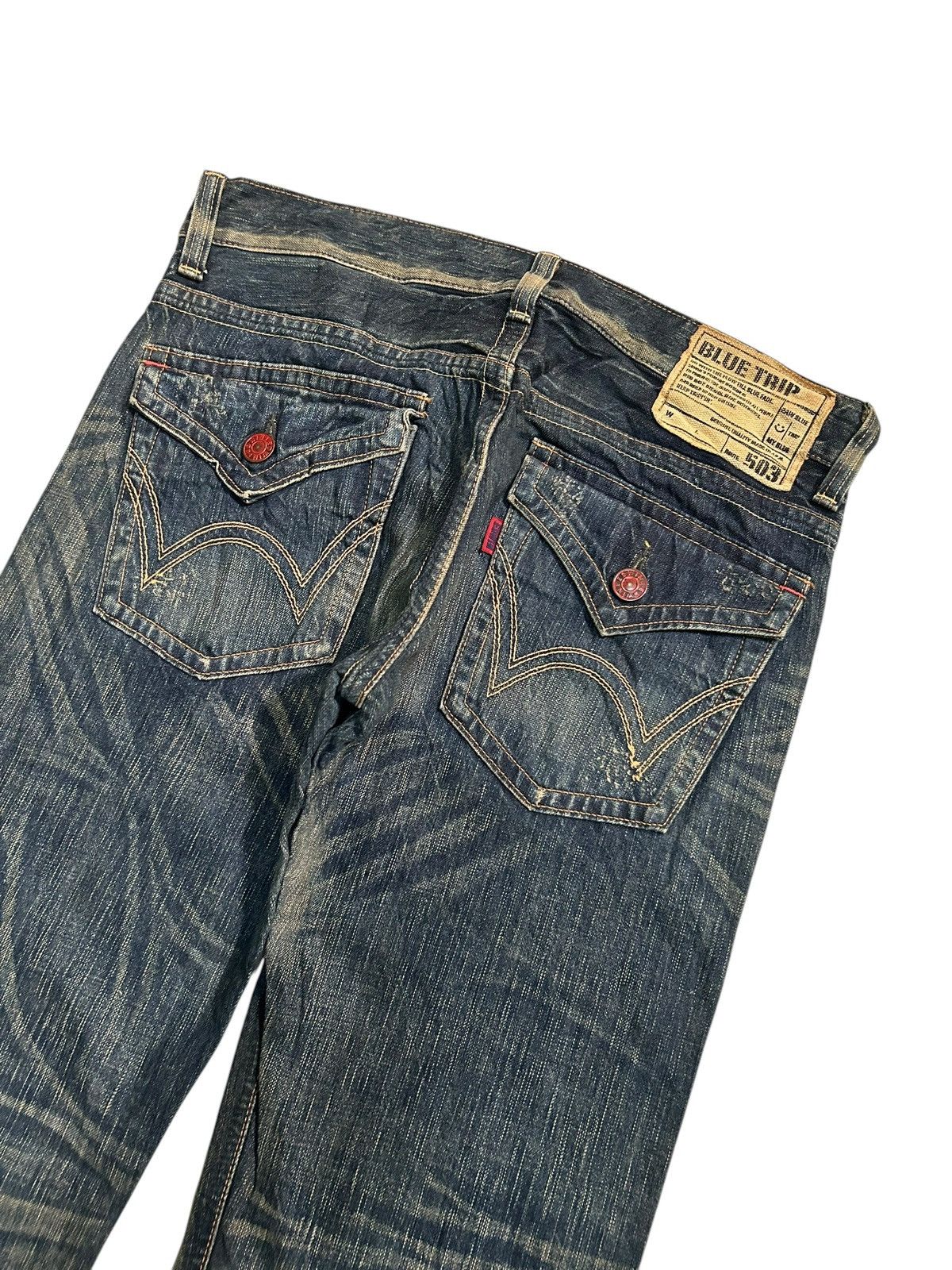 Edwin × If Six Was Nine × Kapital FLARE EDWIN BLUETRIP Distressed Japanese Punk Style Denim 🎌🎌 Size US 35 - 4 Thumbnail