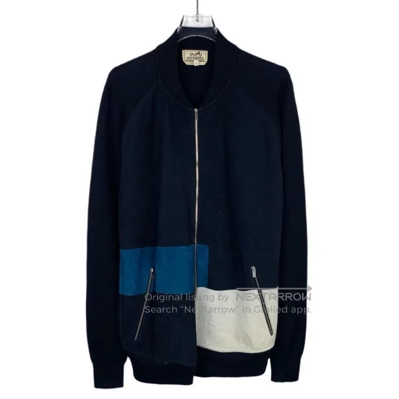 Hermes Hermes Black Suede Collar Zip-Up Jacket Coat Size US L / EU 52-54 / 3 - 1 Thumbnail