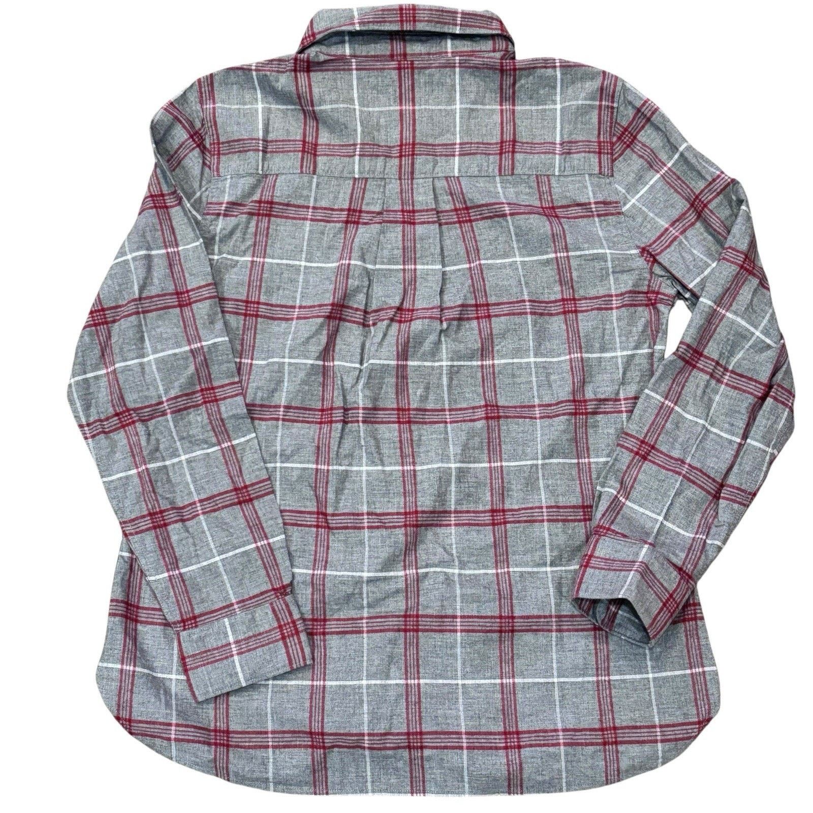 Faherty Faherty Juliet Gray & Red Plaid Flannel Shirt Women's Medium Size M / US 6-8 / IT 42-44 - 4 Thumbnail