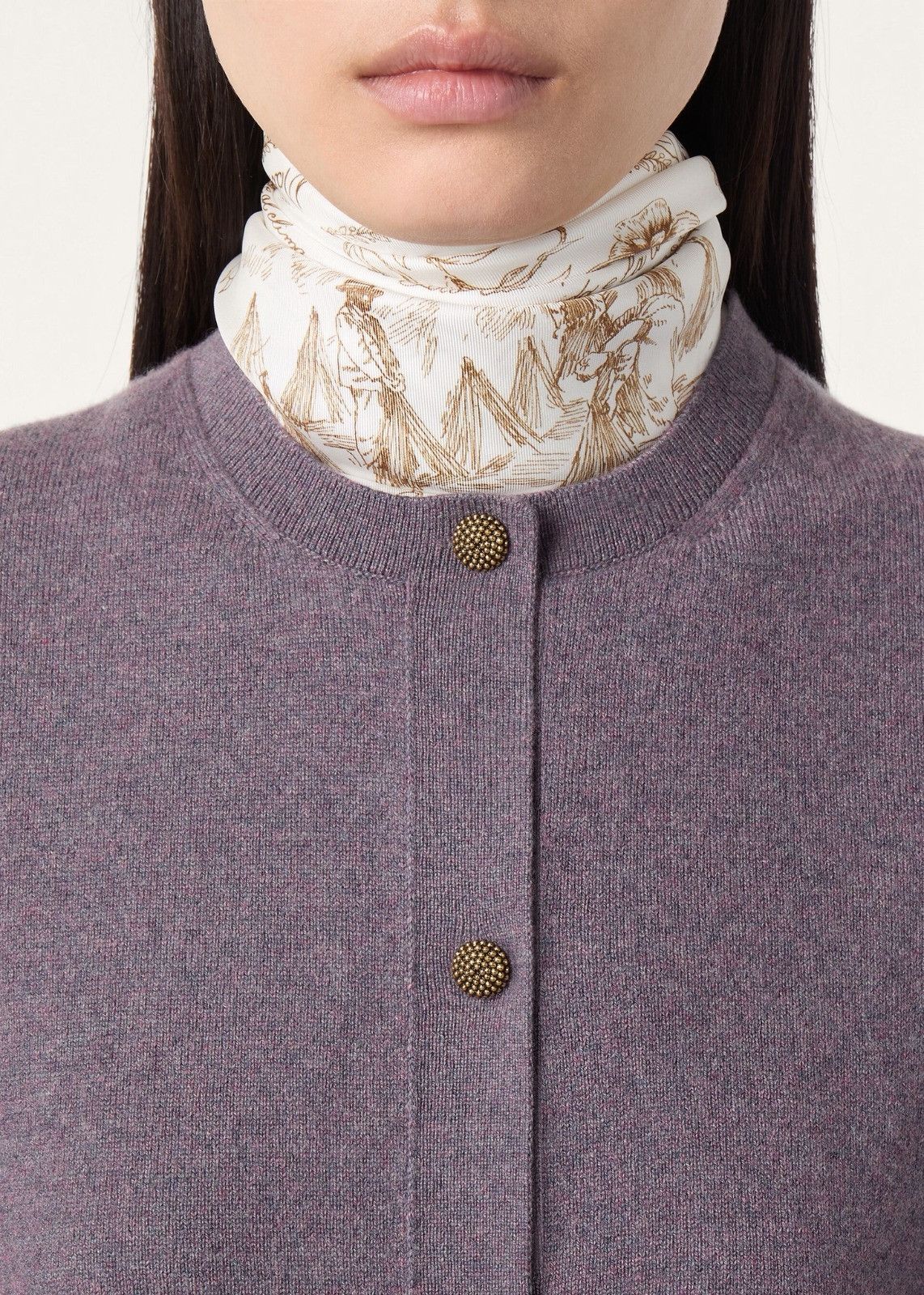 Loro Piana o1srvl11e0526 FAP2678 Classic Cardigan in Purple Size M / US 6-8 / IT 42-44 - 3 Thumbnail