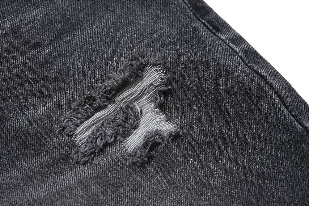 Japanese Brand × Jean Washed straight men's metal loose ripped denim shorts y2k Size US 32 / EU 48 - 6 Thumbnail