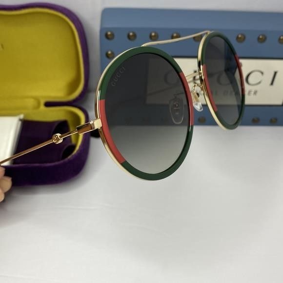 Gucci GUCCI Green Gradient Round Ladies Sunglasses GG0061S 003 56" Size ONE SIZE - 11 Thumbnail
