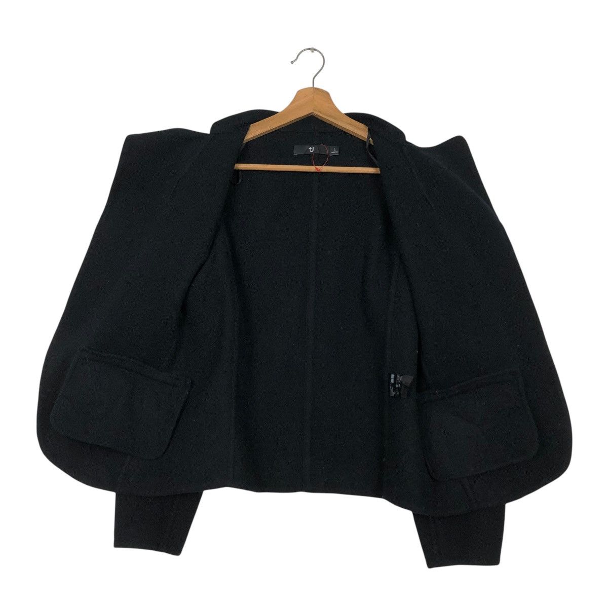 Jil Sander 🔥RICH BLACK CROPPED WOOL JACKET BIKER JILL SANDER J+ UNIQLO Size L / US 10 / IT 46 - 15 Thumbnail