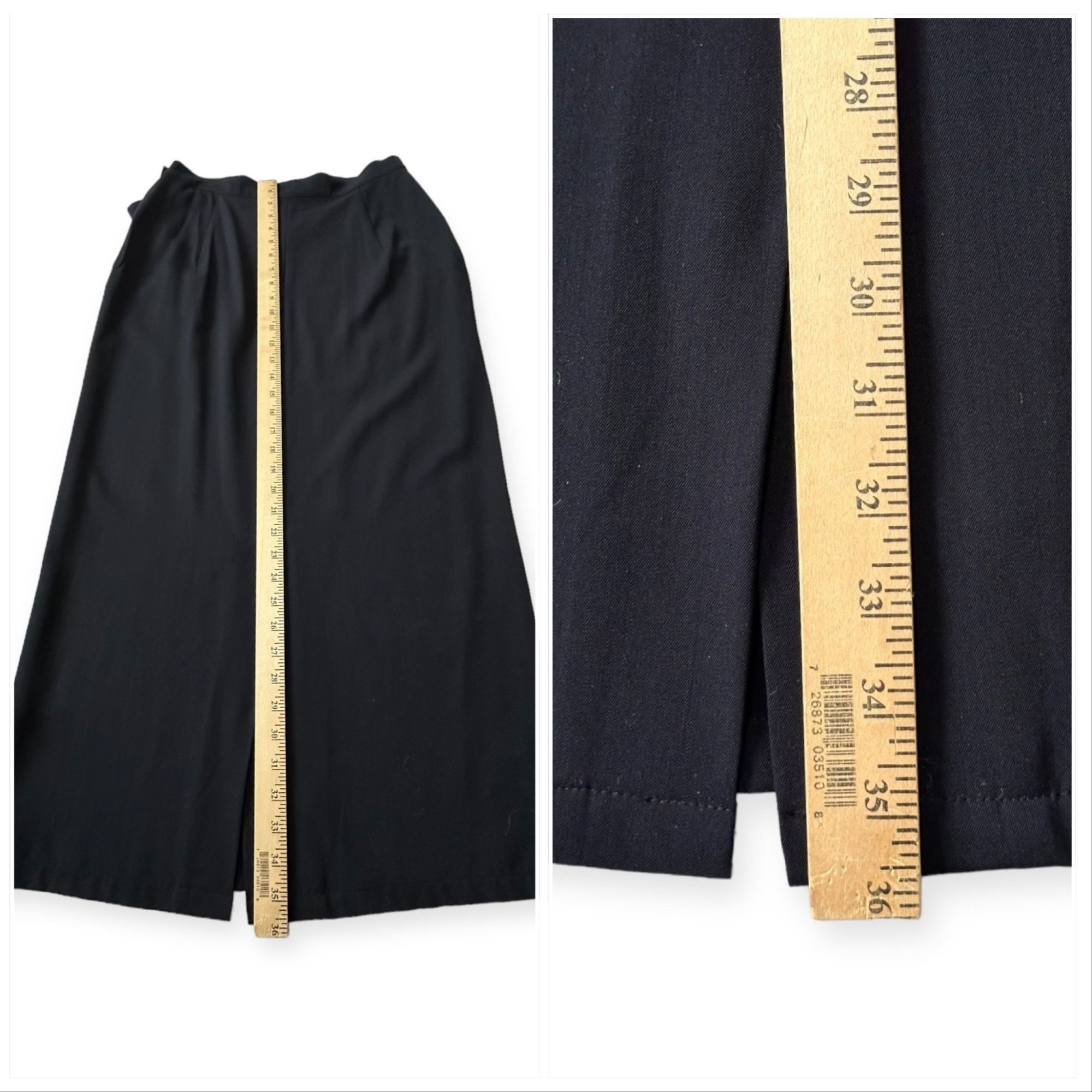 Y's Vintage 90s, Y’s Yohji Yamamoto Dark Navy wool midi skirt, S Size 28" / US 6 / IT 42 - 12 Thumbnail