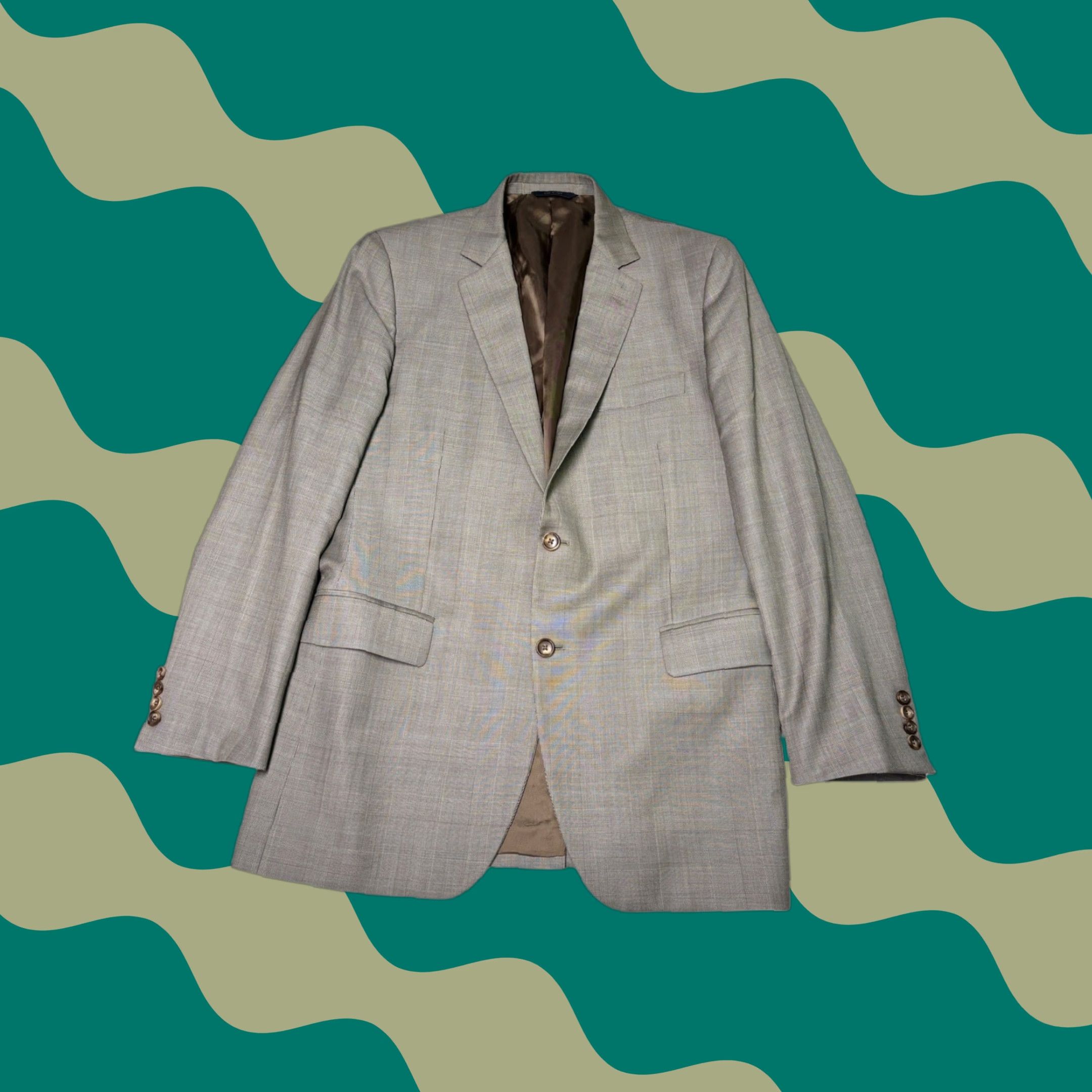 Brooks Brothers Blazer Men 42L Wool Plaid Gray 1818 Fitzgerald 1818 Blazer Italy Button Lined Tweed Suit Jacket