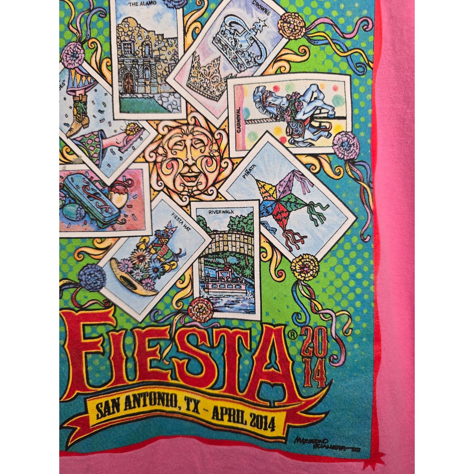 Gildan Fiesta San Antonio Texas Shirt XL Pink 2014 Festival Tee Size US XL / EU 56 / 4 - 4 Thumbnail