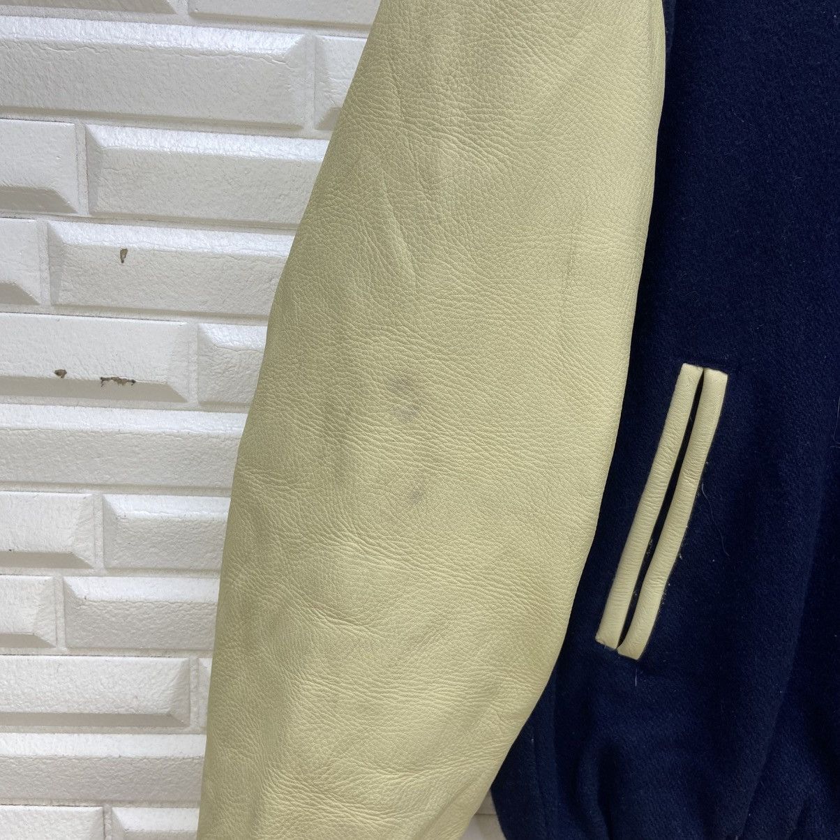 Japanese Brand Japanese Brand Tsukuba Archery Leather Sleeve Varsity Jacket Size US M / EU 48-50 / 2 - 7 Thumbnail