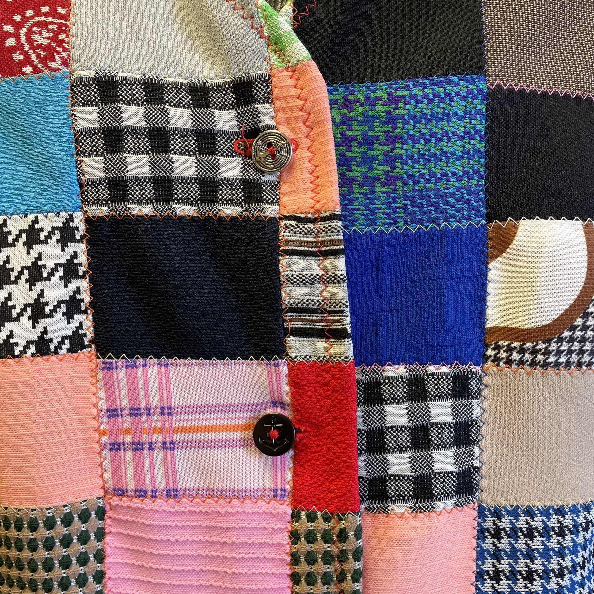 Other Vtg Handmade MoD Multi Color QUILT Patchwork Hippie Shirt Size L / US 10 / IT 46 - 5 Thumbnail
