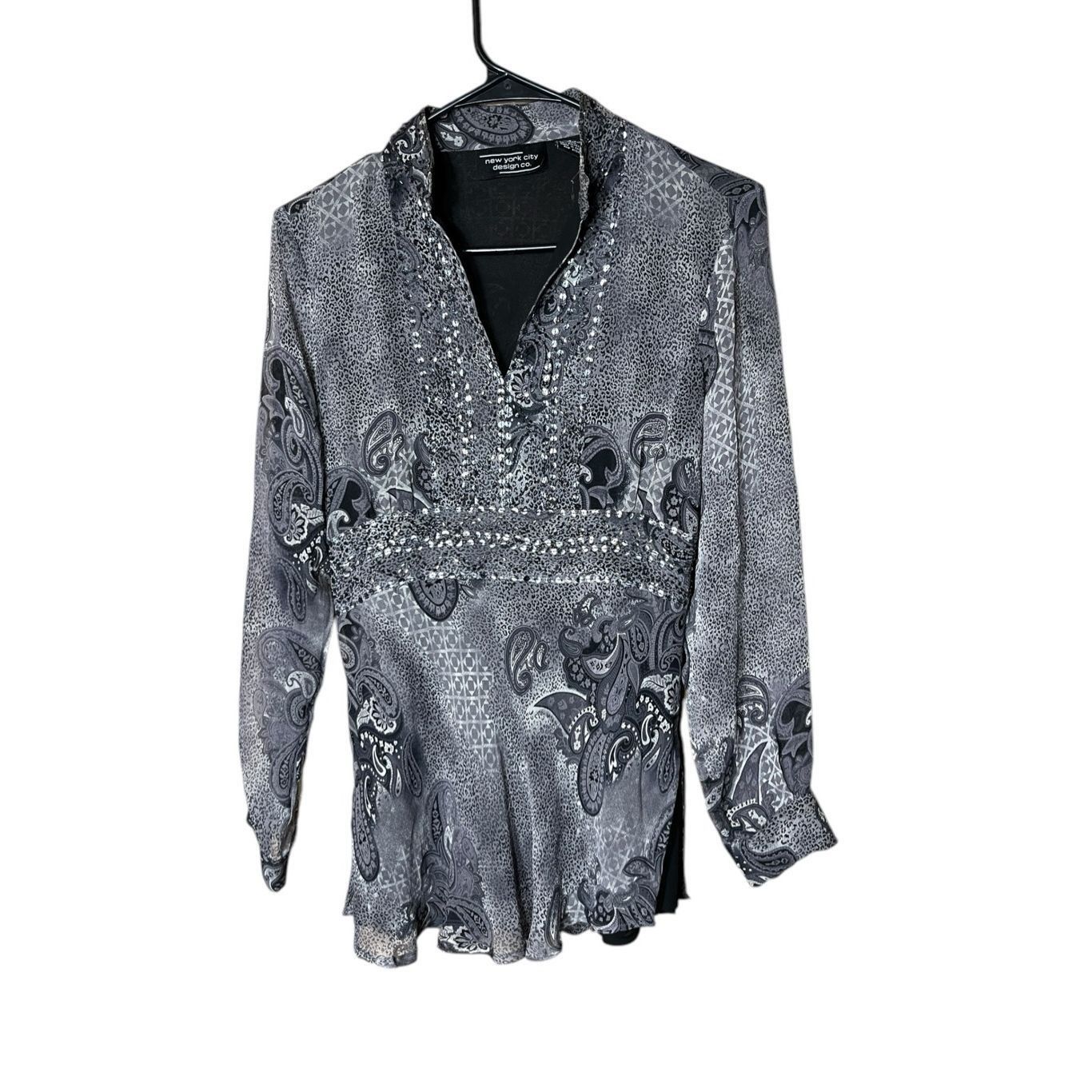 Other Vintage New York City Design Co Silk Paisley Long Sleeve Blo Size S / US 4 / IT 40 - 1 Thumbnail