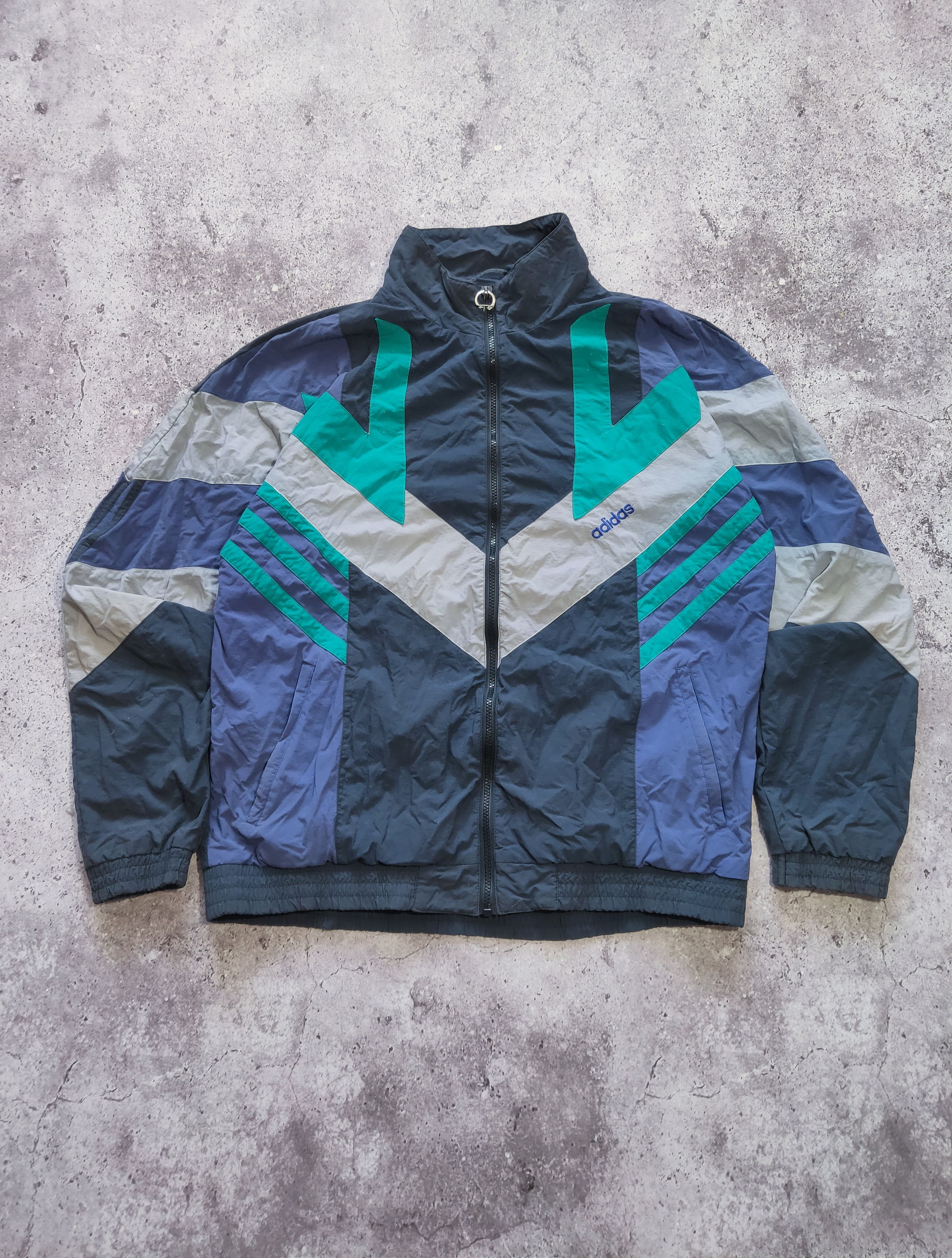 Adidas × Vintage 💥Vintage Adidas 3 Stripes Boxy Track Bomber Jacket 90s Size US L / EU 52-54 / 3 - 2 Thumbnail