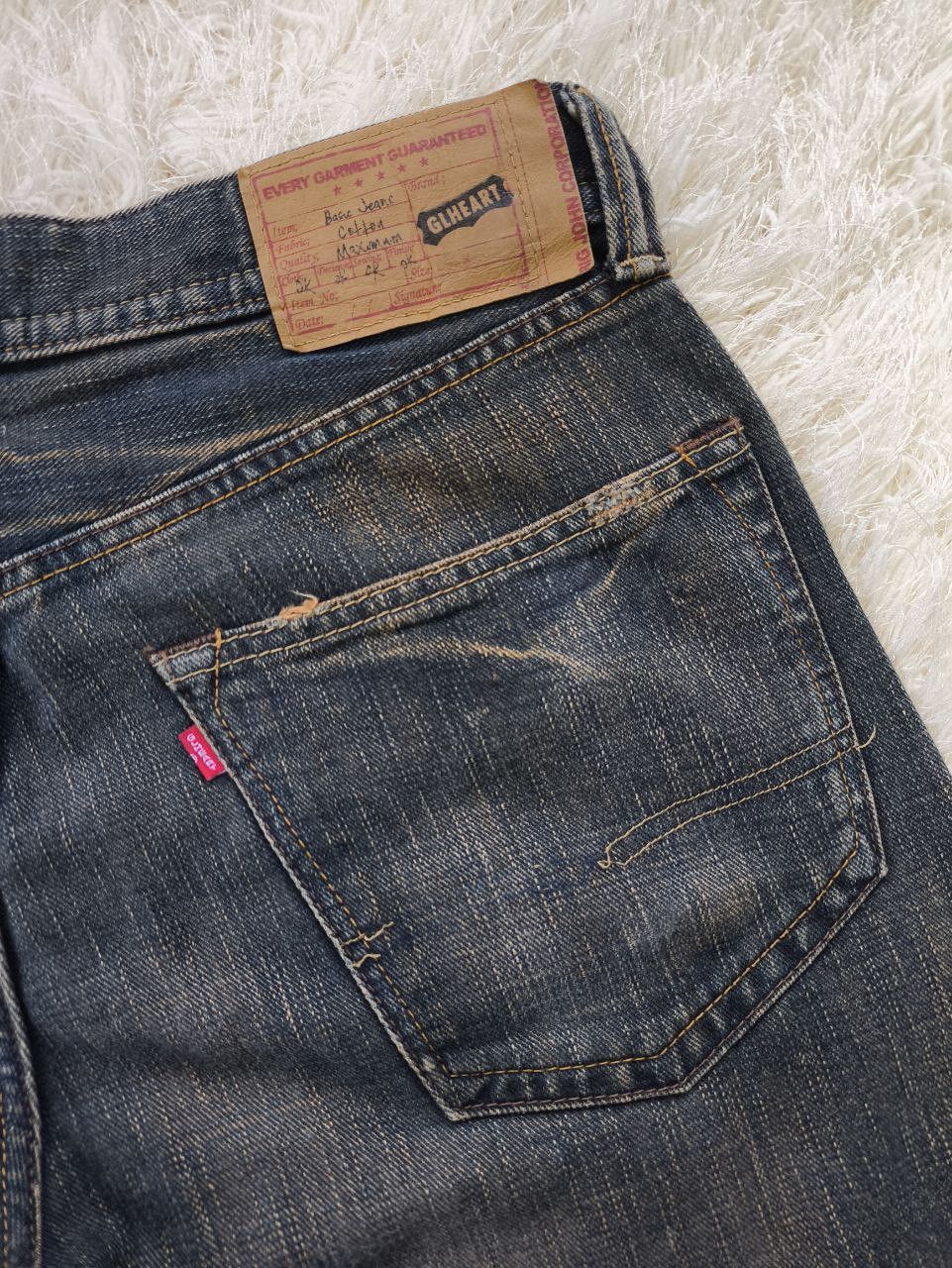 Big John GL HEART by Big John Flared Faded Gold Clawmark Denim Jeans Size US 36 / EU 52 - 6 Thumbnail