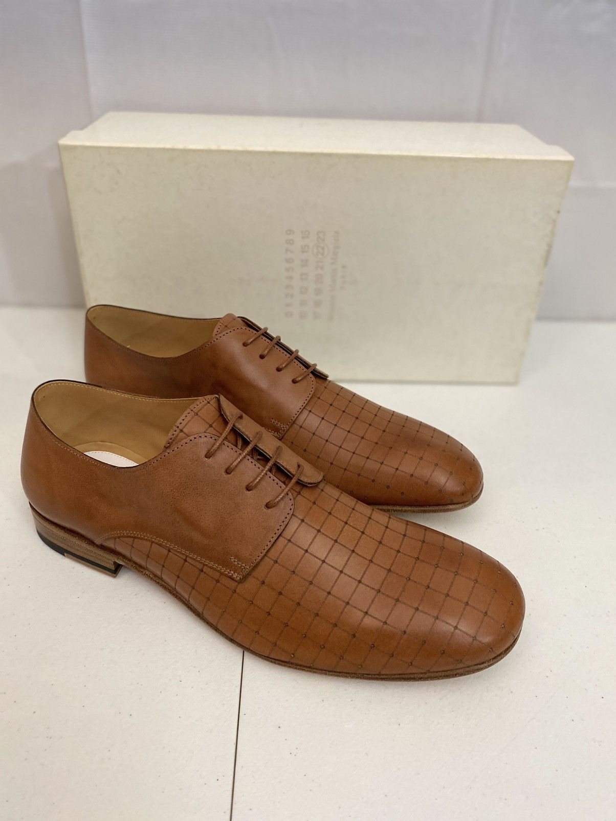 Maison Margiela Maison Margiela 22 🇮🇹 Brown Matrix Single Stitch Derby 10 New Size US 10 / EU 43 - 1 Thumbnail
