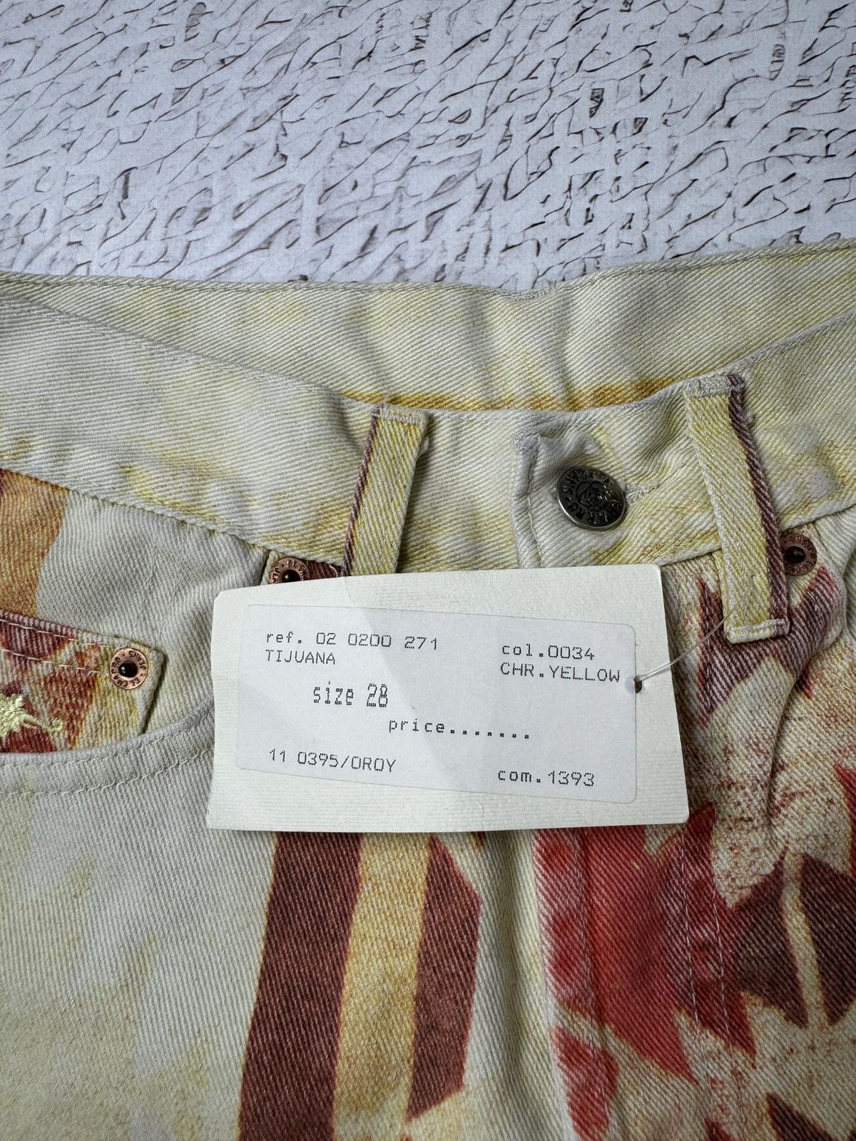 Vintage El Charro Tijuana BNWT allover pattern denim jeans pants Size 26" / US 2 / IT 38 - 12 Thumbnail