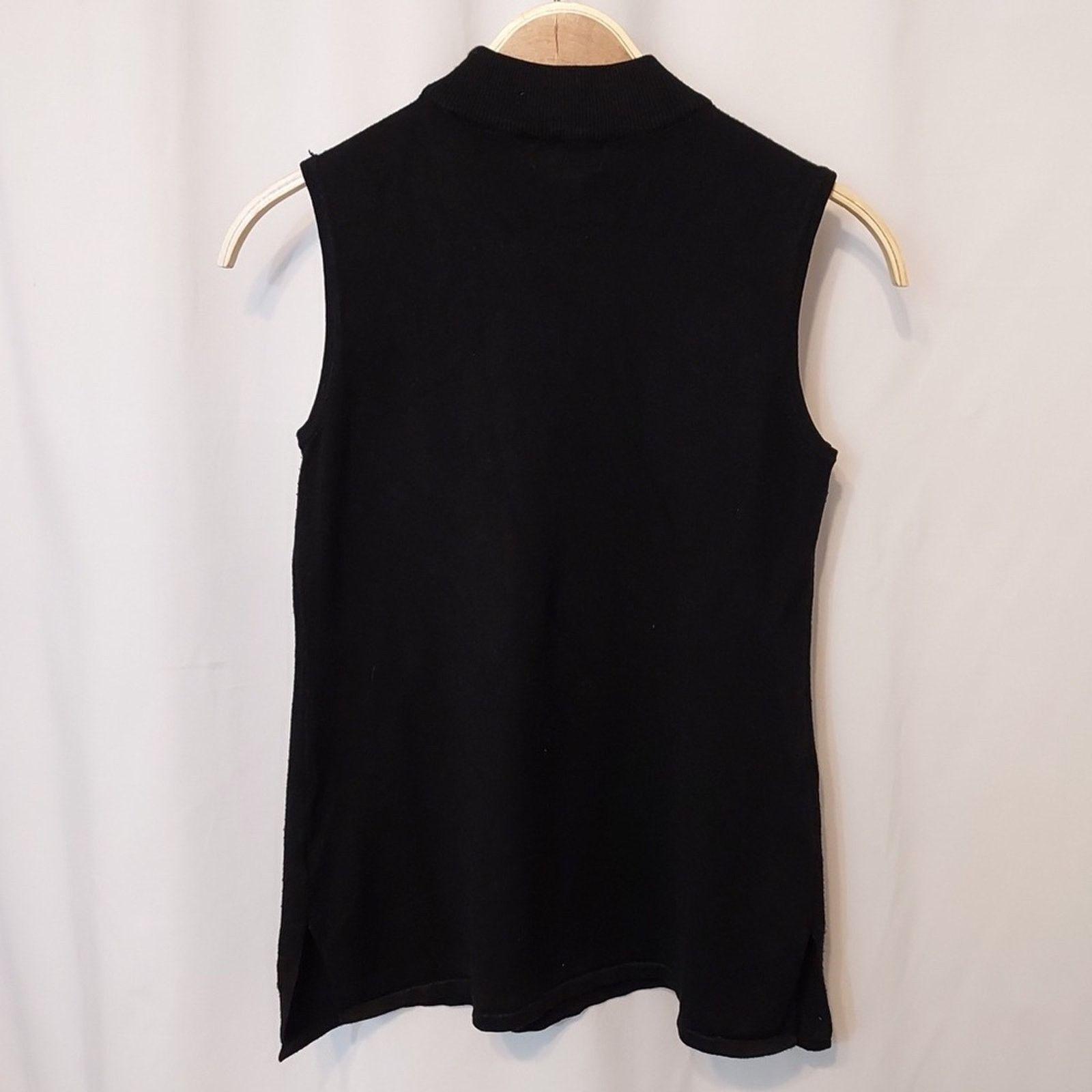 Other JM Collection Petite Black Knit Sweater Mock Neck Tank Top Size S / US 4 / IT 40 - 2 Thumbnail