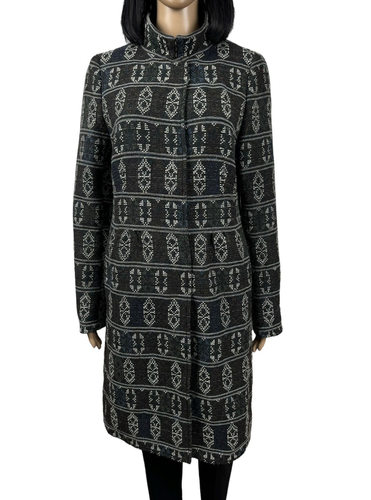 Akris Akris Punto Knit Wool-Viscose Coat Ornament Printed Size XL / US 12-14 / IT 48-50 - 3 Thumbnail