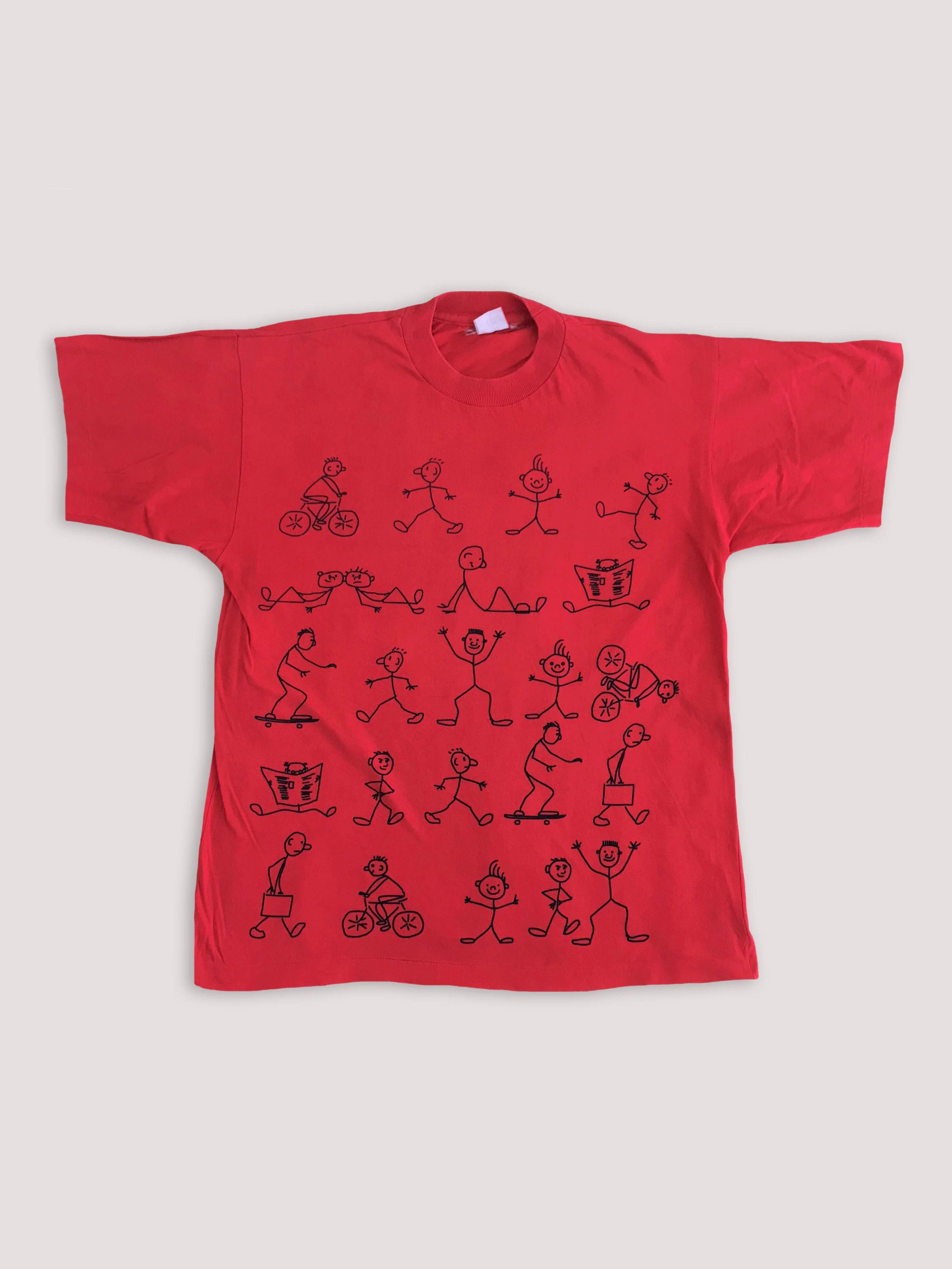 Vintage Vintage 80s 90s Single Stitch T shirt Tee Drawing Sport Size US M / EU 48-50 / 2 - 1 Thumbnail