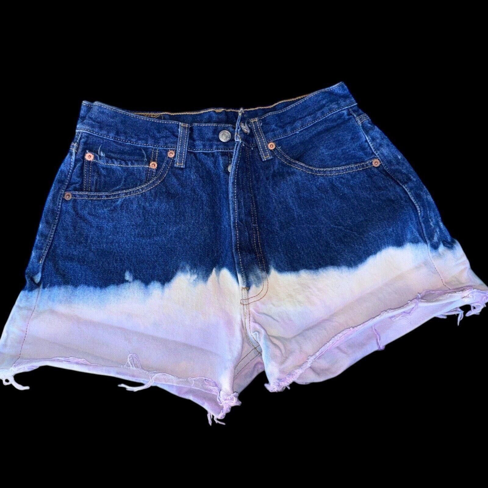 Levi's Levi’s 501 Dark Wash Dip Dyed Button Fly Cut Off Shorts 33 Size 33" - 5 Thumbnail